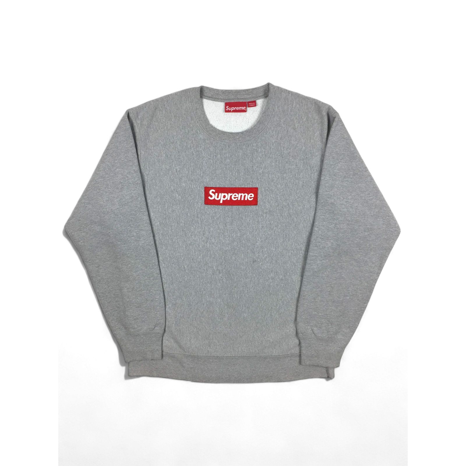 Supreme 2015 Supreme Grey Box Logo Crewneck Size US L / EU 52-54 / 3 - 1 Thumbnail