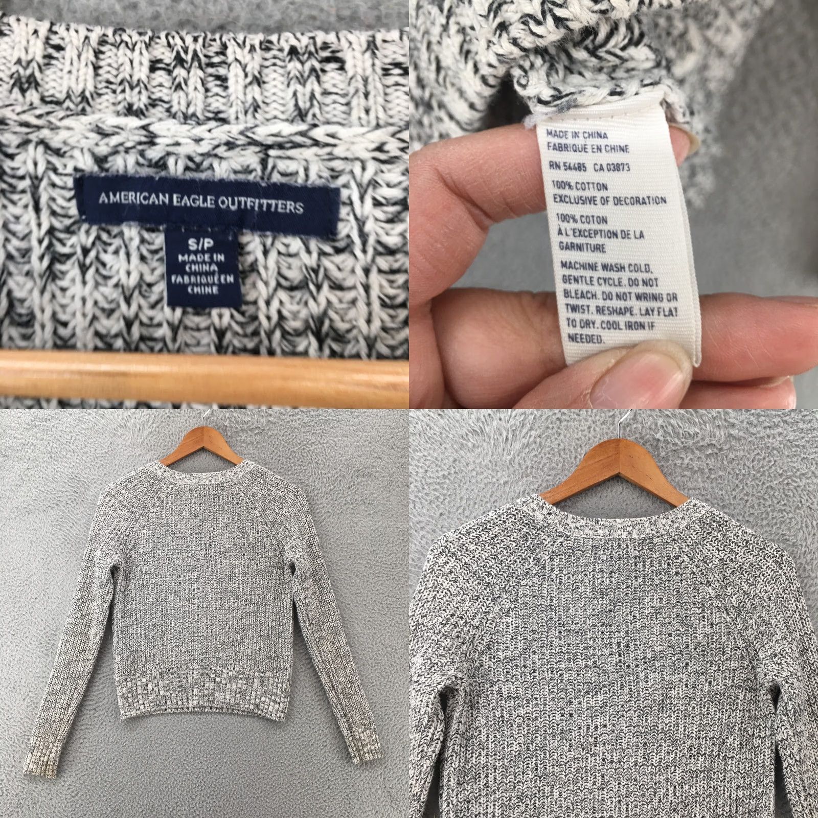 American Eagle Outfitters American Eagle Outfitters Pullover Sweater Womens S Gray Cotton Long Sleeve Knit Size S / US 4 / IT 40 - 8 Thumbnail