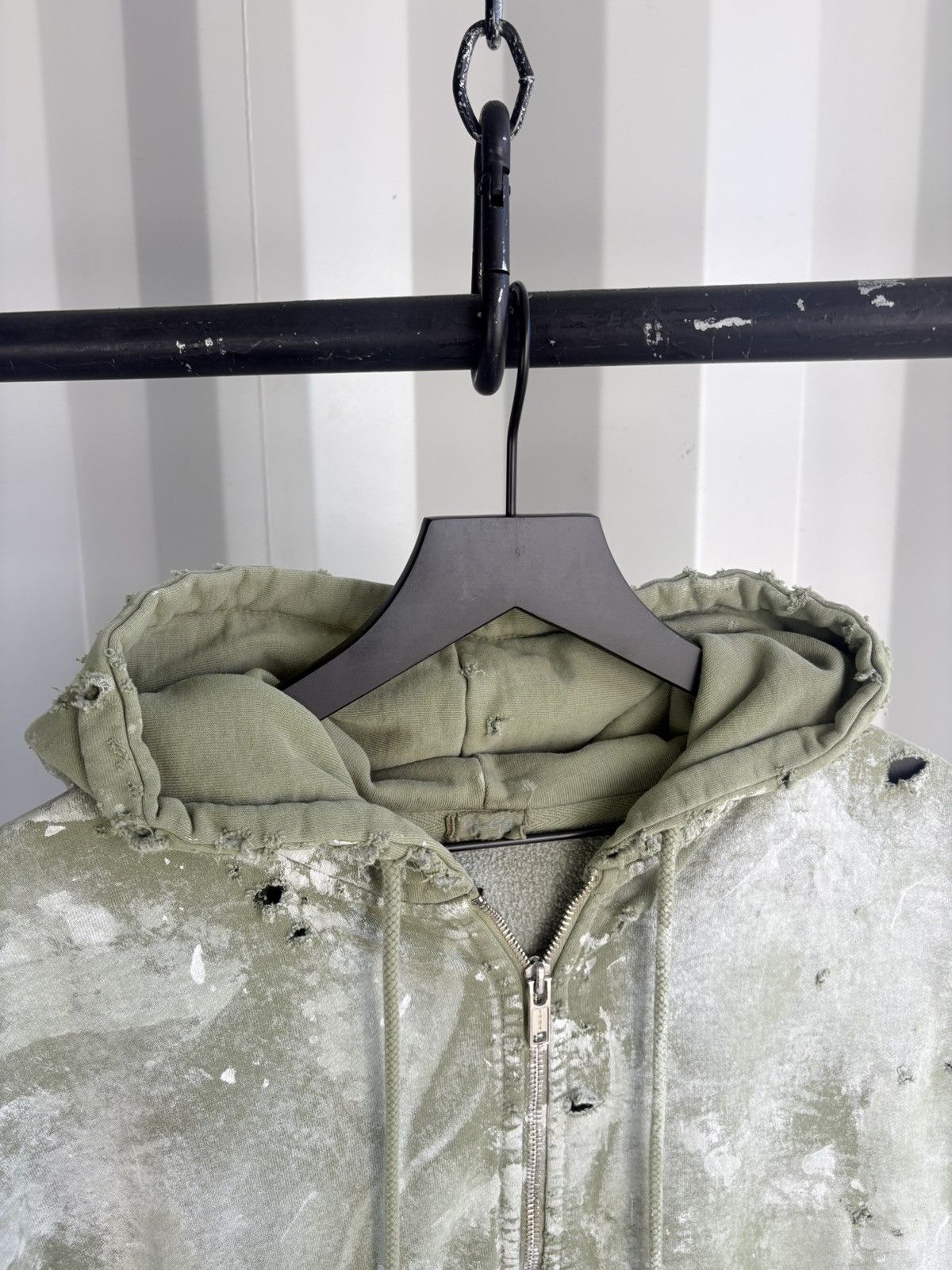 Vintage Thrashed Faded Distressed Zip Hoodie Grunge Band Size US XL / EU 56 / 4 - 7 Thumbnail