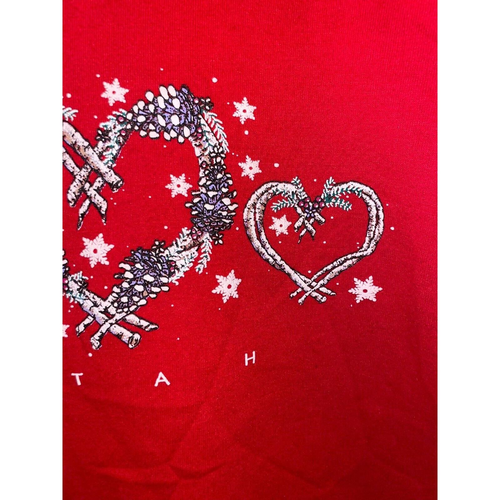 Jerzees Vintage Utah Sweatshirt CrewneckHear Love Red VTG 90s Large Size US L / EU 52-54 / 3 - 5 Thumbnail