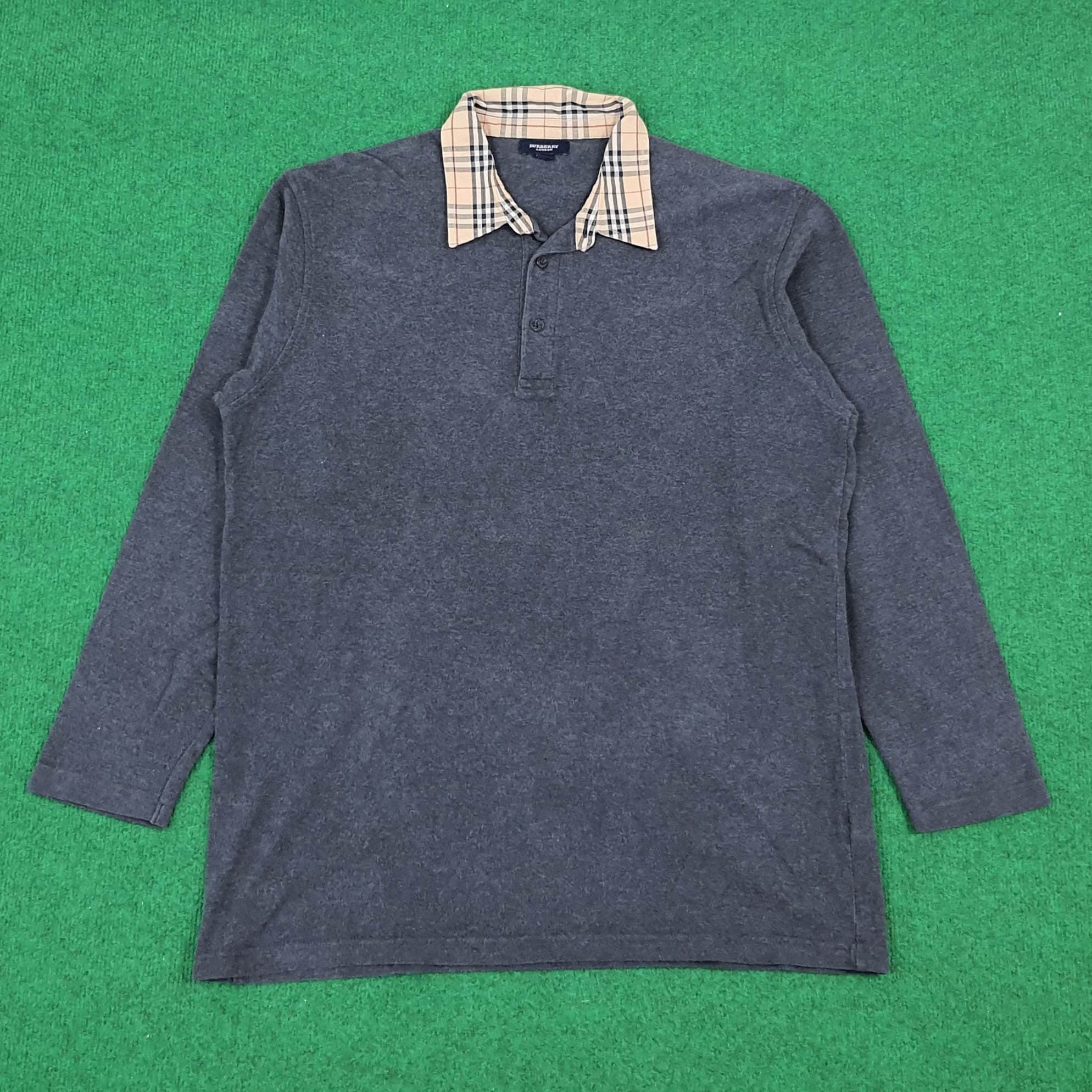 Burberry × Vintage Vintage Burberry London Nova Check Designer Polo Shirt Size US L / EU 52-54 / 3 - 1 Thumbnail