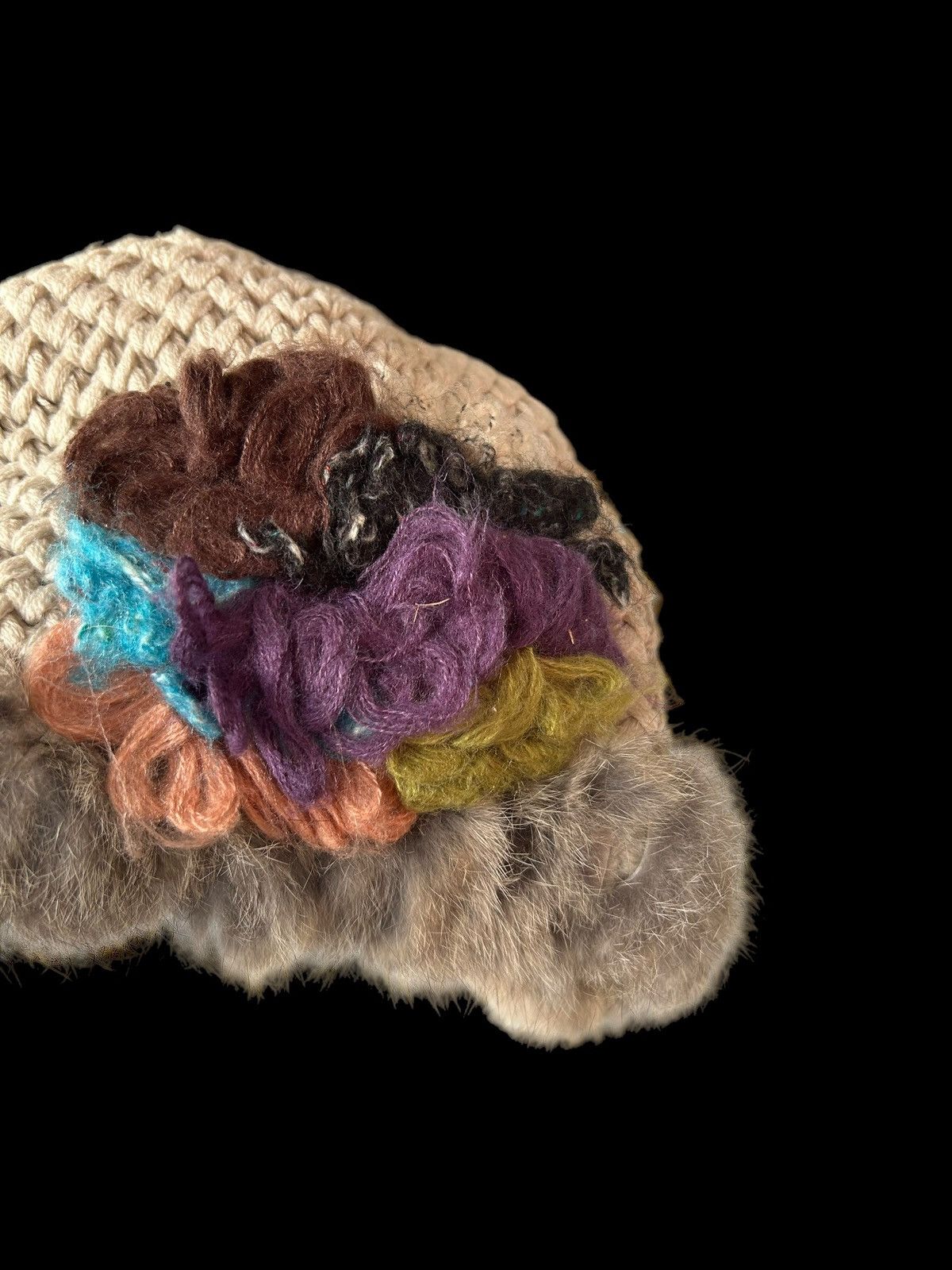 Japanese Brand × Kapital × Vintage Japanese Brand Knitted Fur Beanie Hats Rare☠️🎌 Size ONE SIZE - 4 Thumbnail