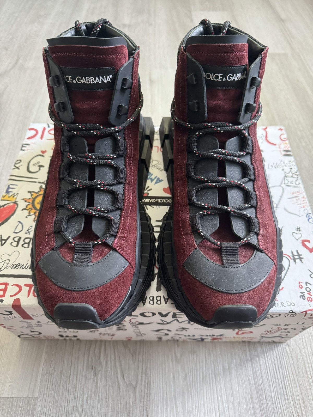 Dolce & Gabbana Dolce & Gabbana Super King Sneaker Boot Maroon Size US 12 / EU 45 - 5 Thumbnail