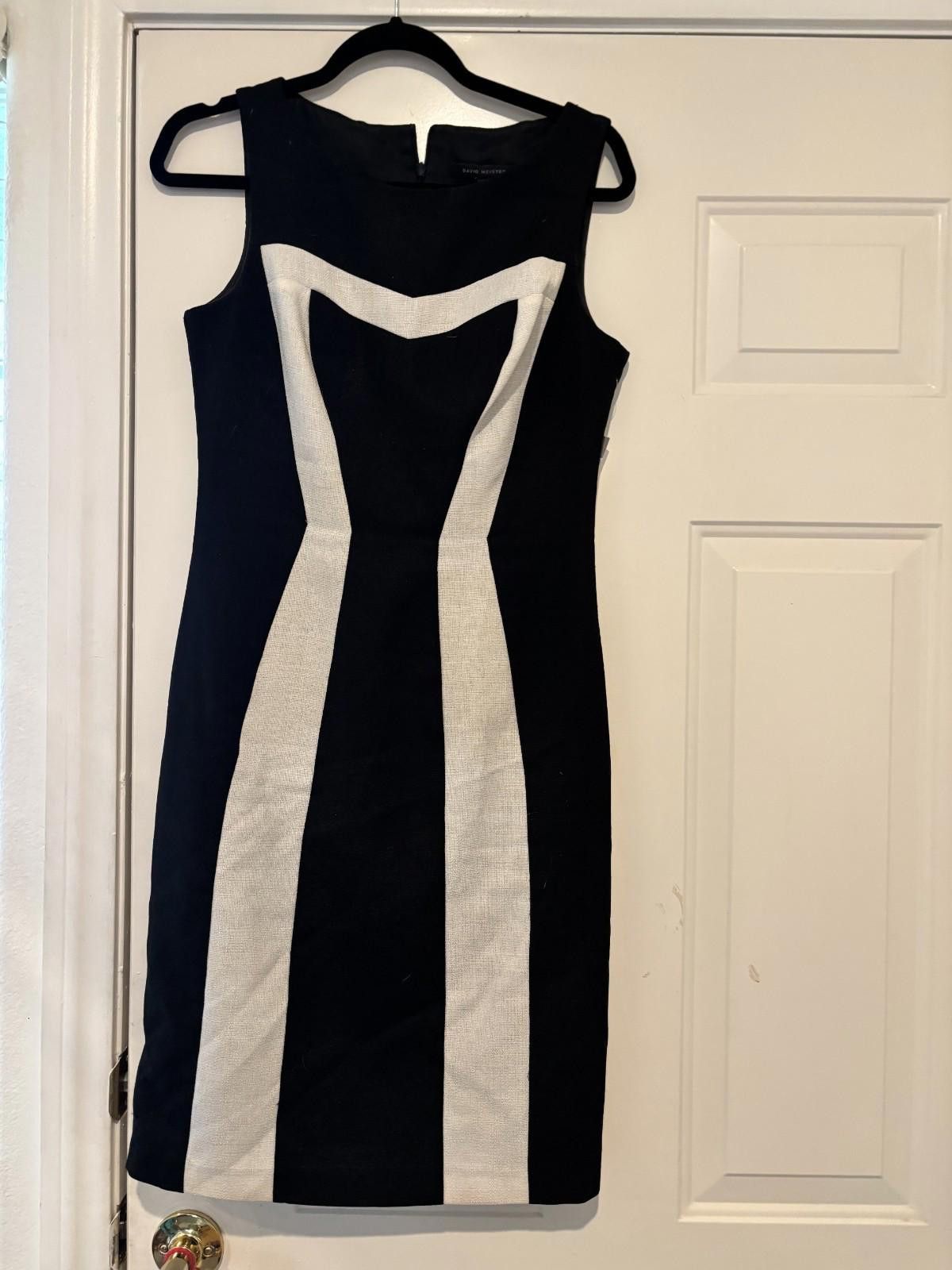 Designer Womens black and white sz 4 David Meister dress #518 Size S / US 4 / IT 40 - 1 Thumbnail