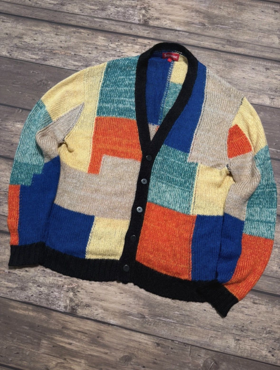 Supreme Patchwork Mohair Cardigan | Grailed