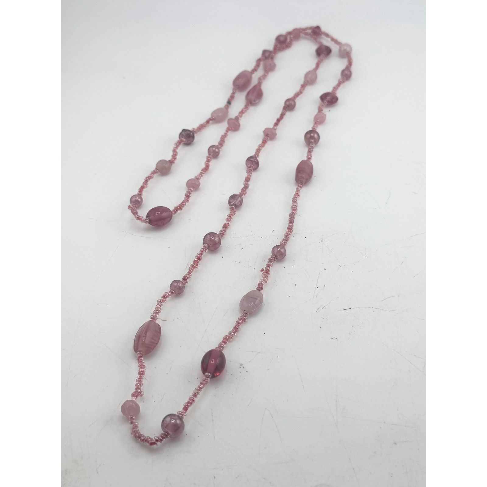 Vintage Vintage pink beaded glass necklace beads Size ONE SIZE - 3 Thumbnail