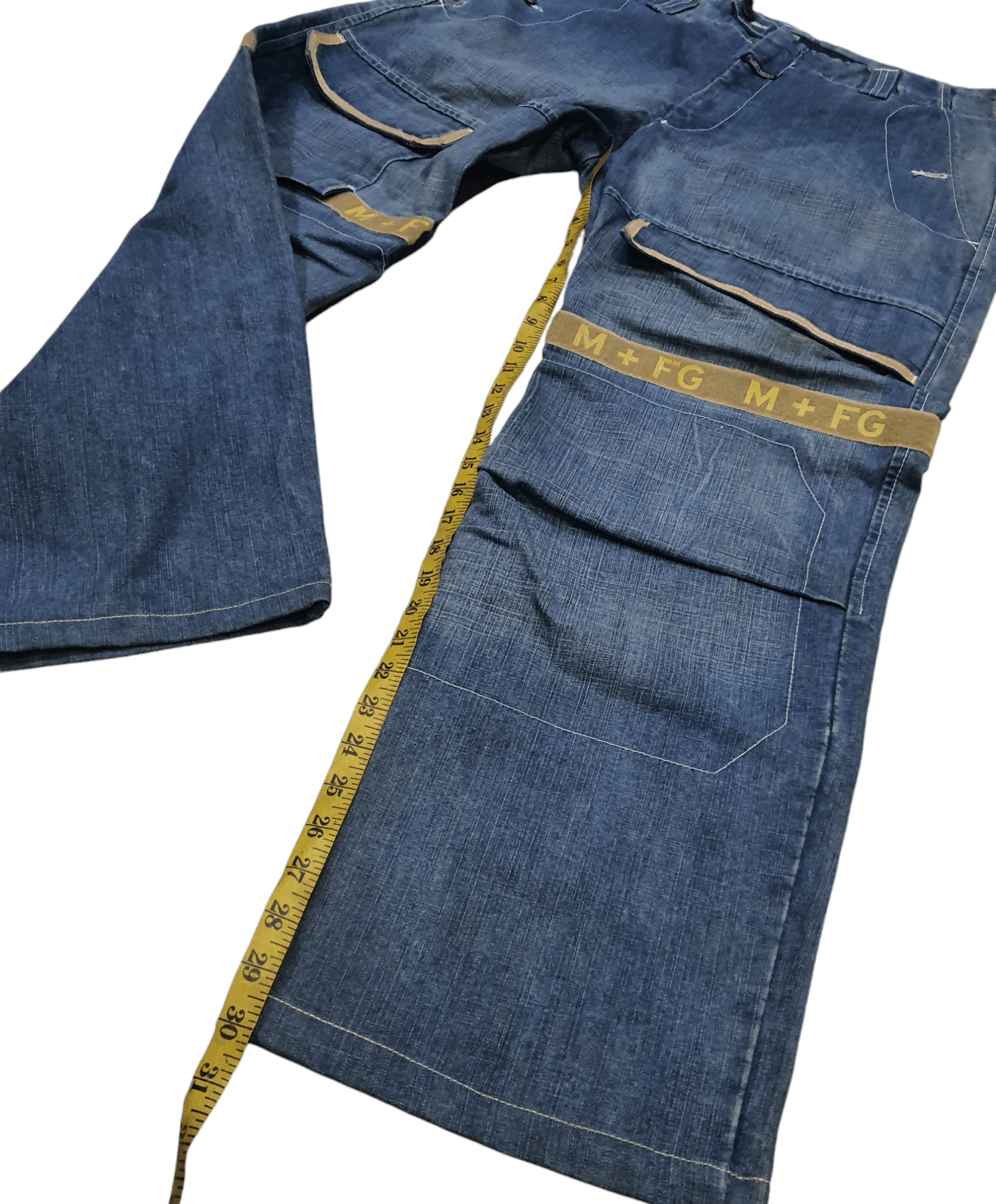 Marithe + Francois Girbaud × Vintage 90s MARITHE FRANCOIS GIRBAUD Wide Leg Baggy Blue Denim Jeans Size US 36 / EU 52 - 13 Thumbnail