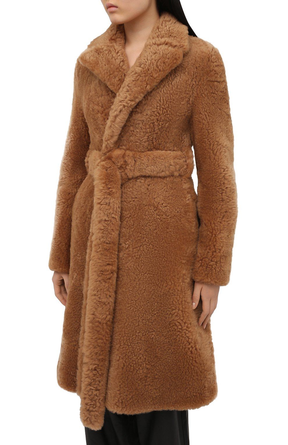 Bottega Veneta Brown Teddy Shearling Belted Coat Size XXS / US 00 / IT 34 - 5 Thumbnail
