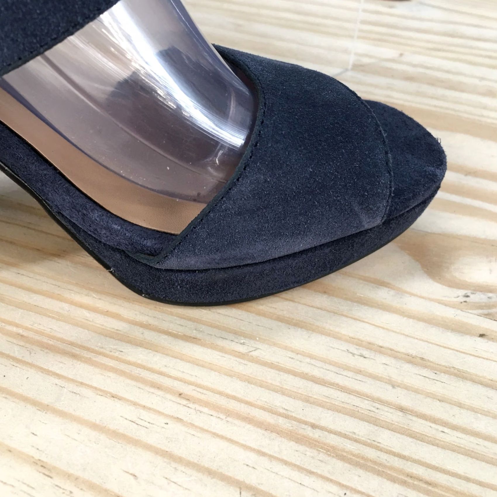 Banana Republic Banana Republic Sandals Womens 8 M Slingback Blue Peep Toe Casual Block Heels Shoes Size US 8 / IT 38 - 6 Thumbnail
