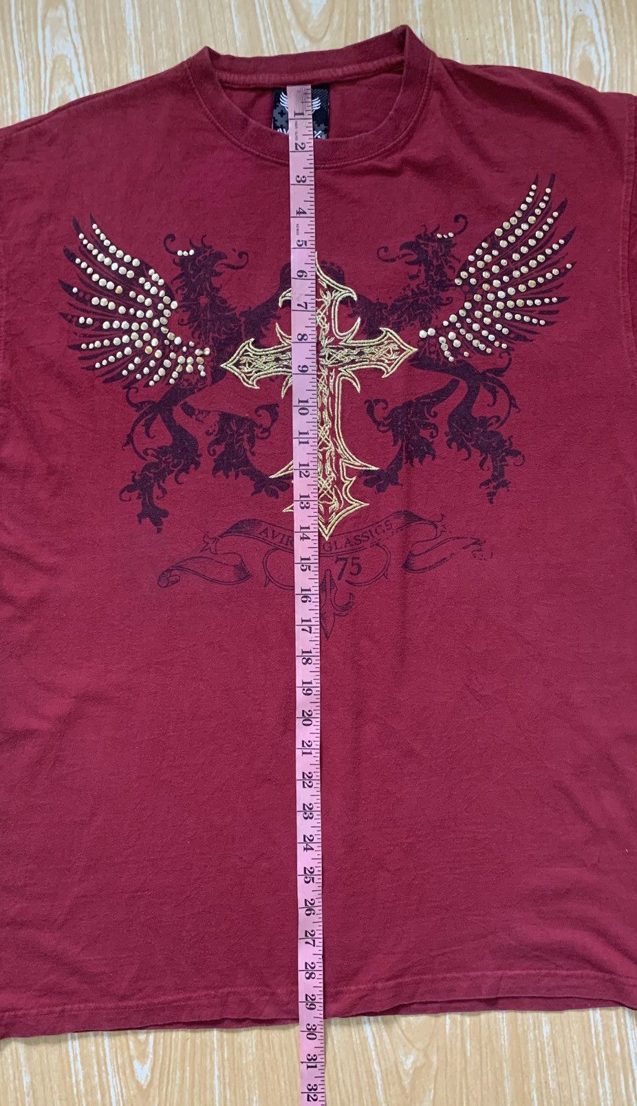 Avirex Avirex Classics Cross Wings Embroidered T Shirt Size US XL / EU 56 / 4 - 16 Thumbnail