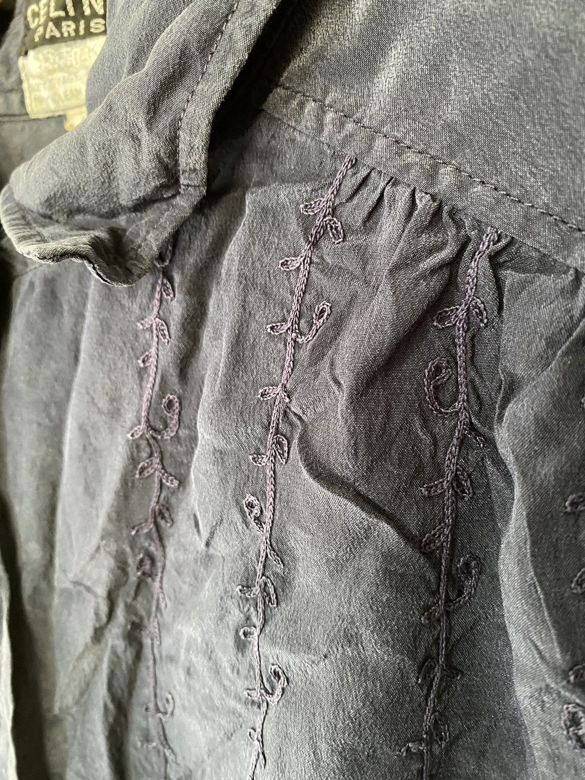 Celine × Vintage 1980s Celine SILK embroidered floral Size S / US 4 / IT 40 - 5 Thumbnail