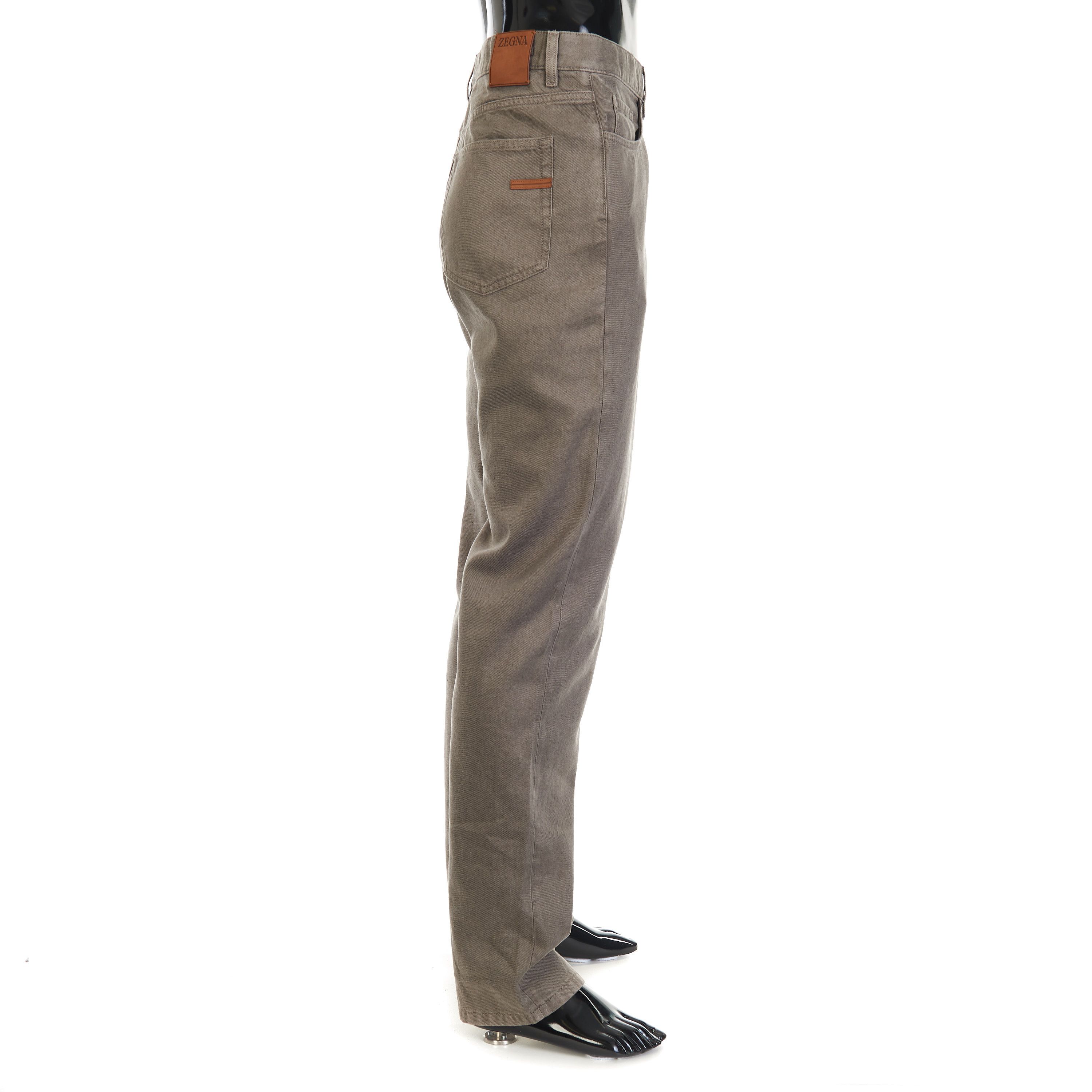 Ermenegildo Zegna Dark Taupe Stretch Cotton & Linen Roccia Jeans Size US 38 / EU 54 - 6 Thumbnail