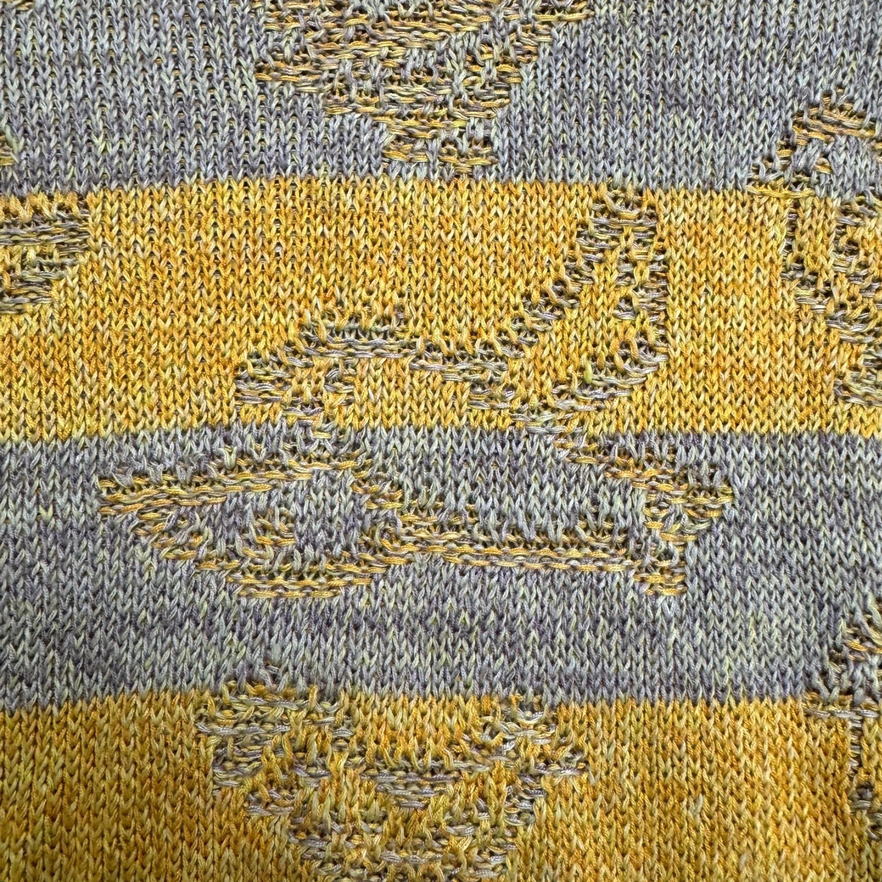 Vintage VINTAGE Pilcro Distressed Linen Cropped Pullover Sweater Womens XS Yellow Gray Striped Size XS / US 0-2 / IT 36-38 - 4 Thumbnail