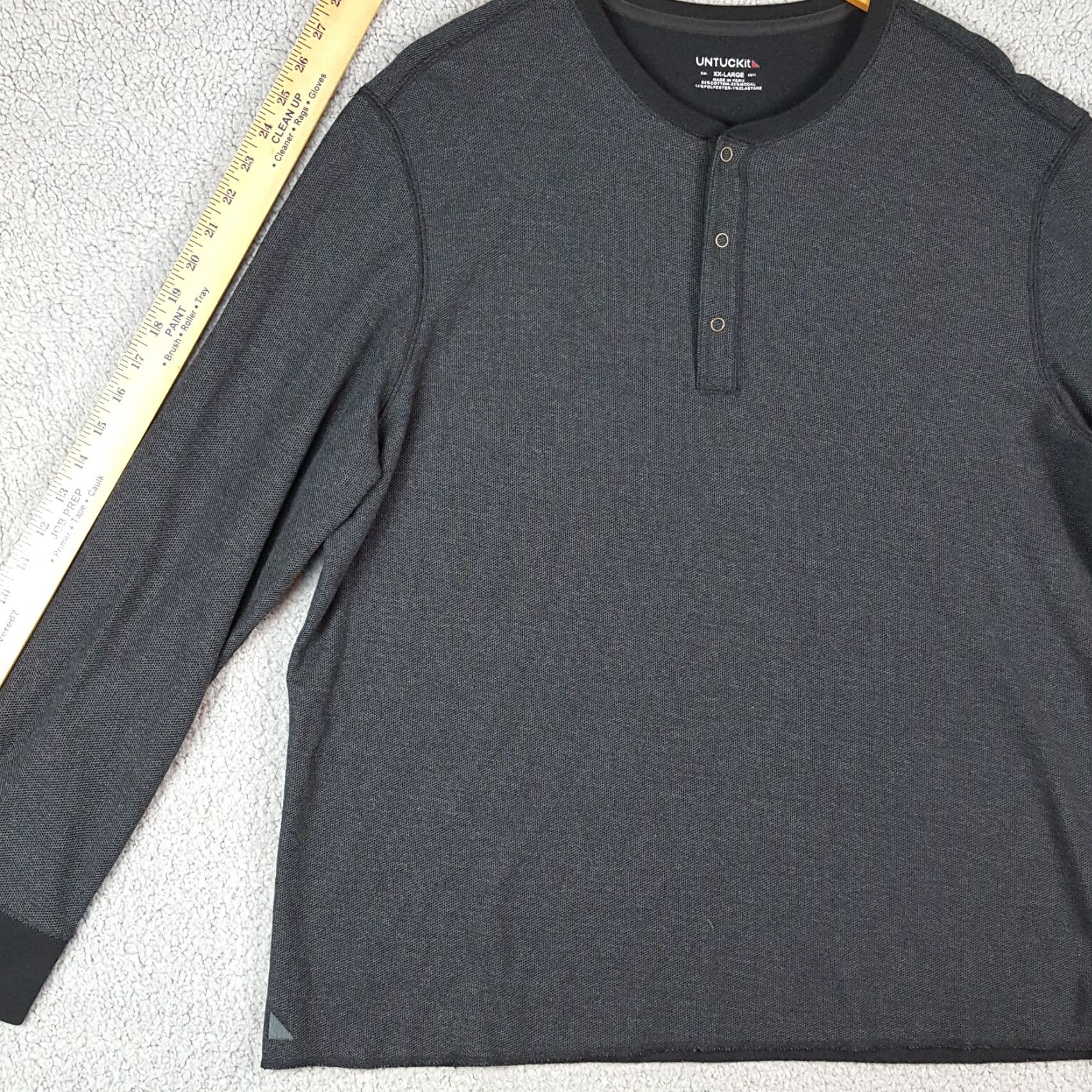 UNTUCKit UNTUCKit Schrock Henley Long Sleeve Gray Men's 2XL T Shirt Pullover XXL 2XL Size US XXL / EU 58 / 5 - 8 Thumbnail
