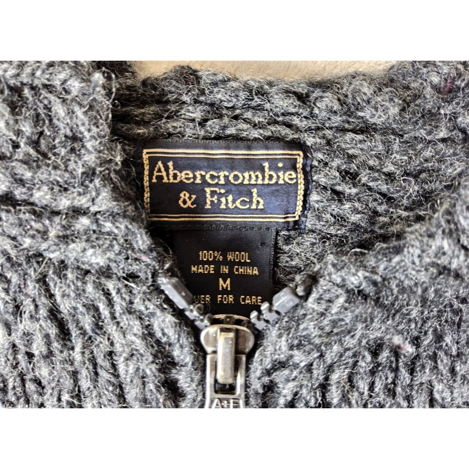 Abercrombie & Fitch Abercrombie & Fitch Full Zip Sweater Women Hooded 100% Wool Gray Size M Size M / US 6-8 / IT 42-44 - 3 Thumbnail
