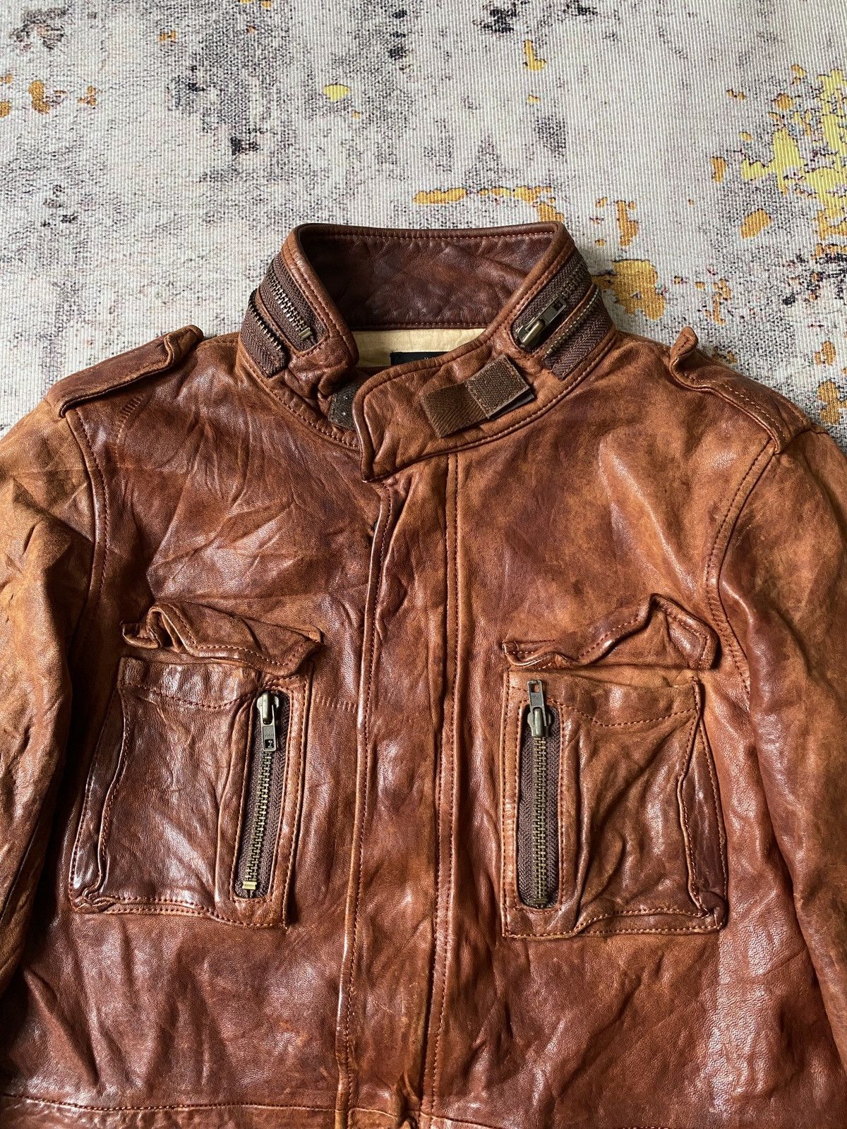 Leather Unlimited Japan Multipocket Patina Sheep Leather Jacket Size US M / EU 48-50 / 2 - 4 Thumbnail