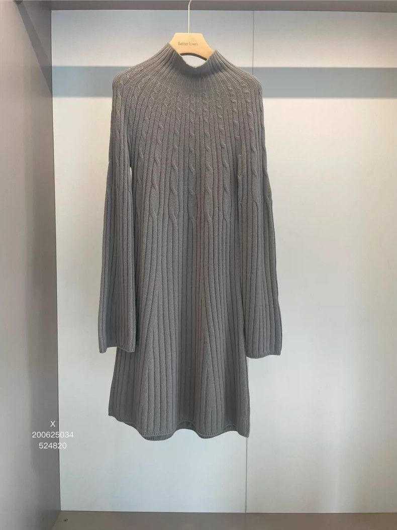Loro Piana LORO PIANA Dark grey cashmere sweater dress Size L / US 10 / IT 46 - 1 Thumbnail