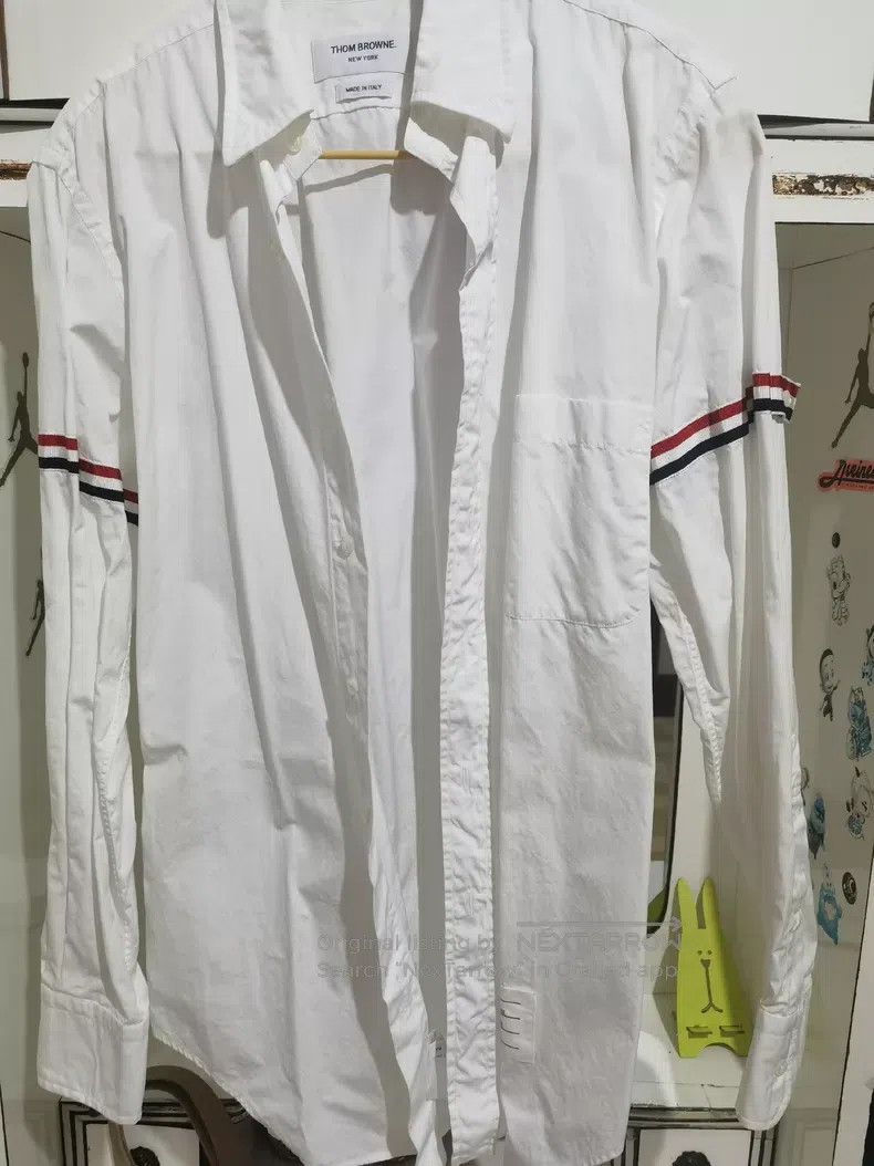 Thom Browne Thom Browne White classic shirt made of cambric, with clas Size US M / EU 48-50 / 2 - 2 Thumbnail