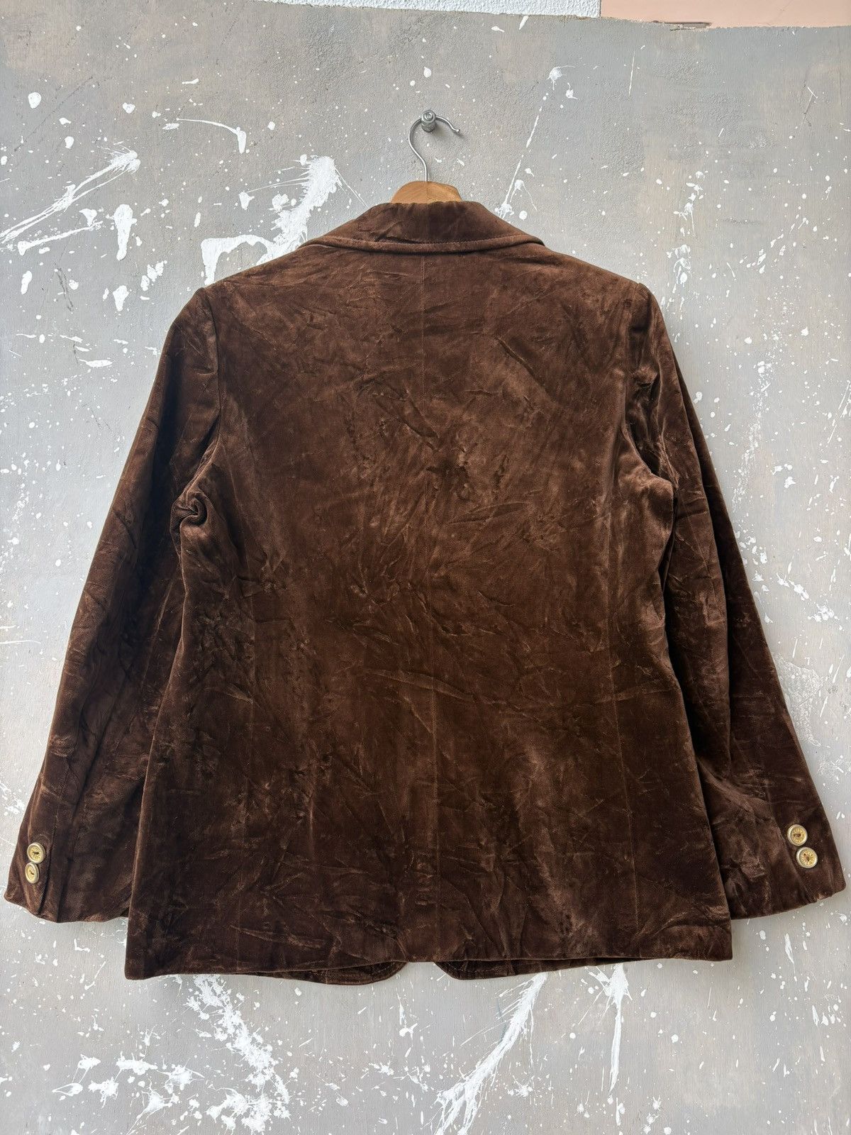 Celine Vintage 80s 90s Celine Paris brown velvet blazer Size US S / EU 44-46 / 1 - 12 Thumbnail
