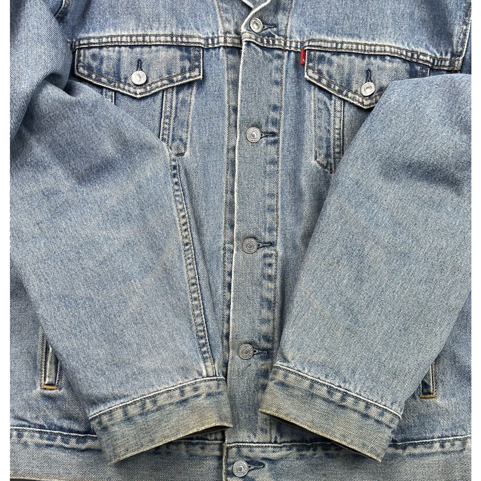 Levi's VINTAGE Levi's Trucker Jacket Men XL Blue Denim 90s USA Western Pockets Mens Size US 36 / EU 52 - 4 Thumbnail