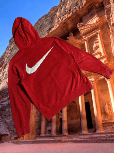 Nike × Vintage Vintage Nike Hoodie Center Swoosh Big Logo Y2K 90s 00s Drill Size US S / EU 44-46 / 1 - 1 Thumbnail