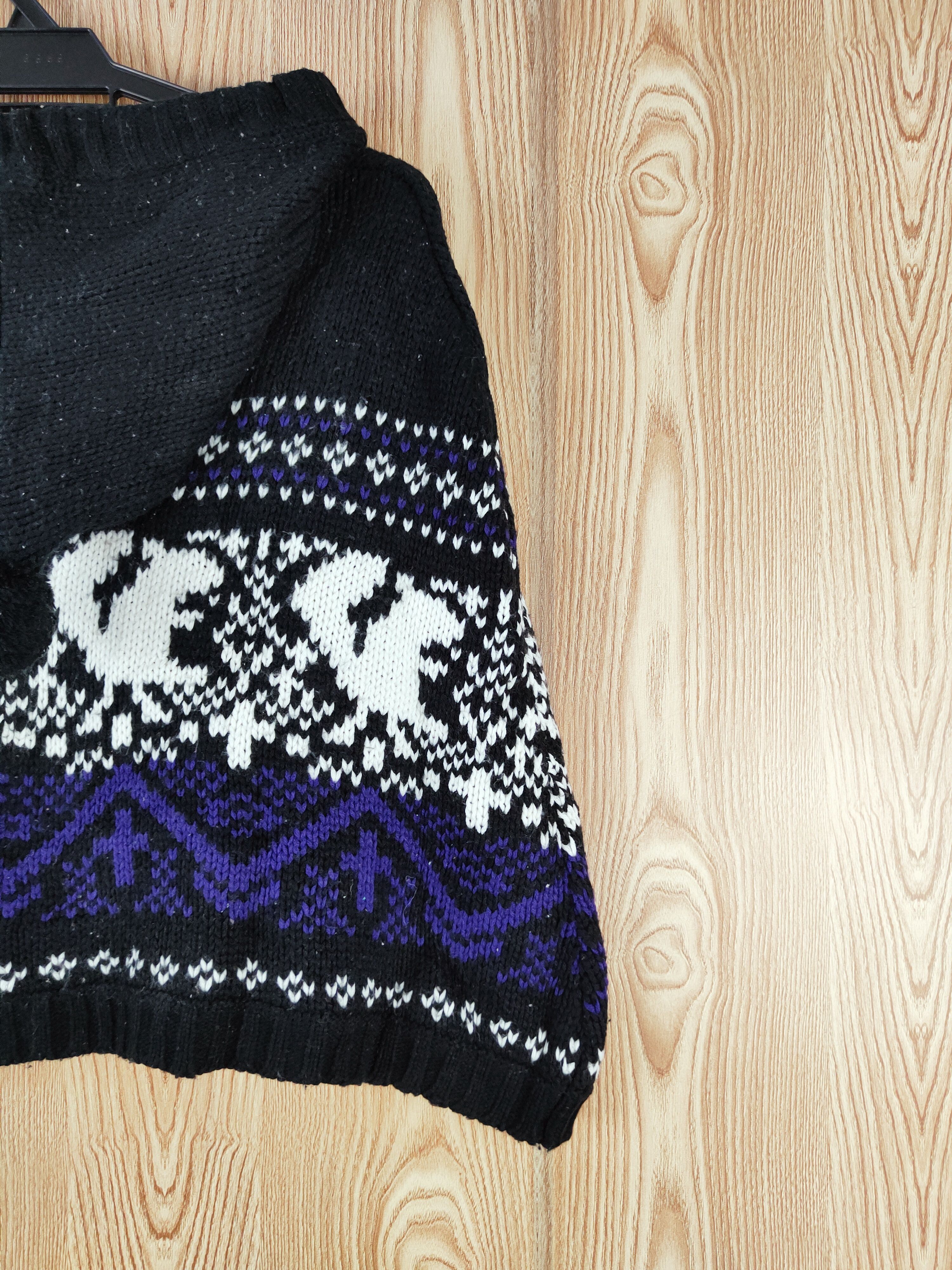 Japanese Brand × Vintage T.t.u Black Purple Knitwear Hoodie Cape - Vintage Stuff Size M / US 6-8 / IT 42-44 - 7 Thumbnail