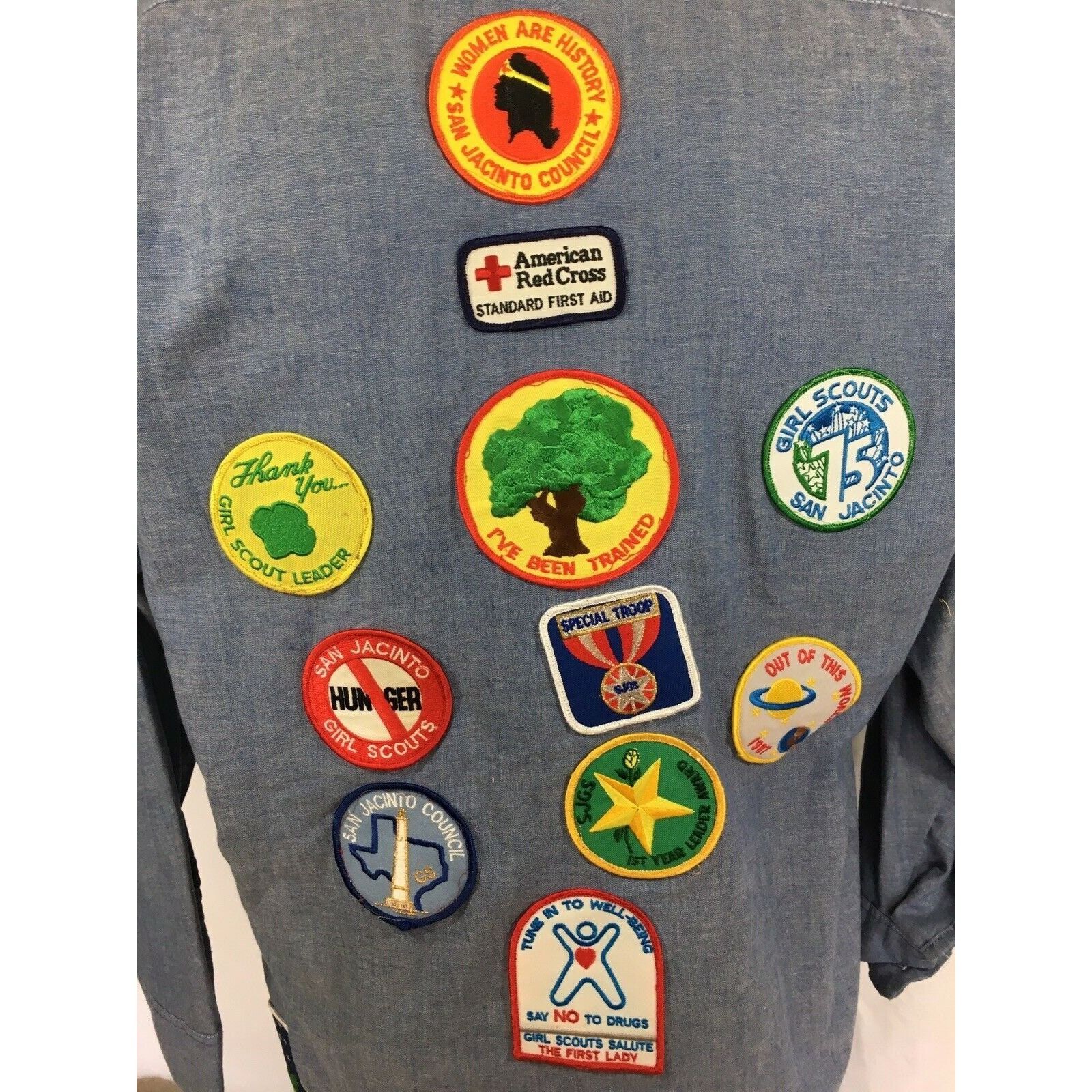 Dickies Vtg Dickies Girl Scouts 17 Patches 1980's CHAMBRAY Shirt Size US M / EU 48-50 / 2 - 5 Thumbnail