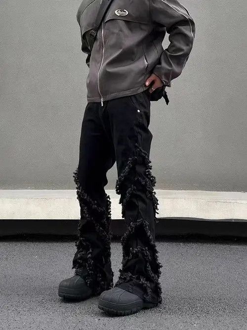 Japanese Brand × Jean Vintage fringed raw edge bootcut jeans Size US 32 / EU 48 - 2 Thumbnail