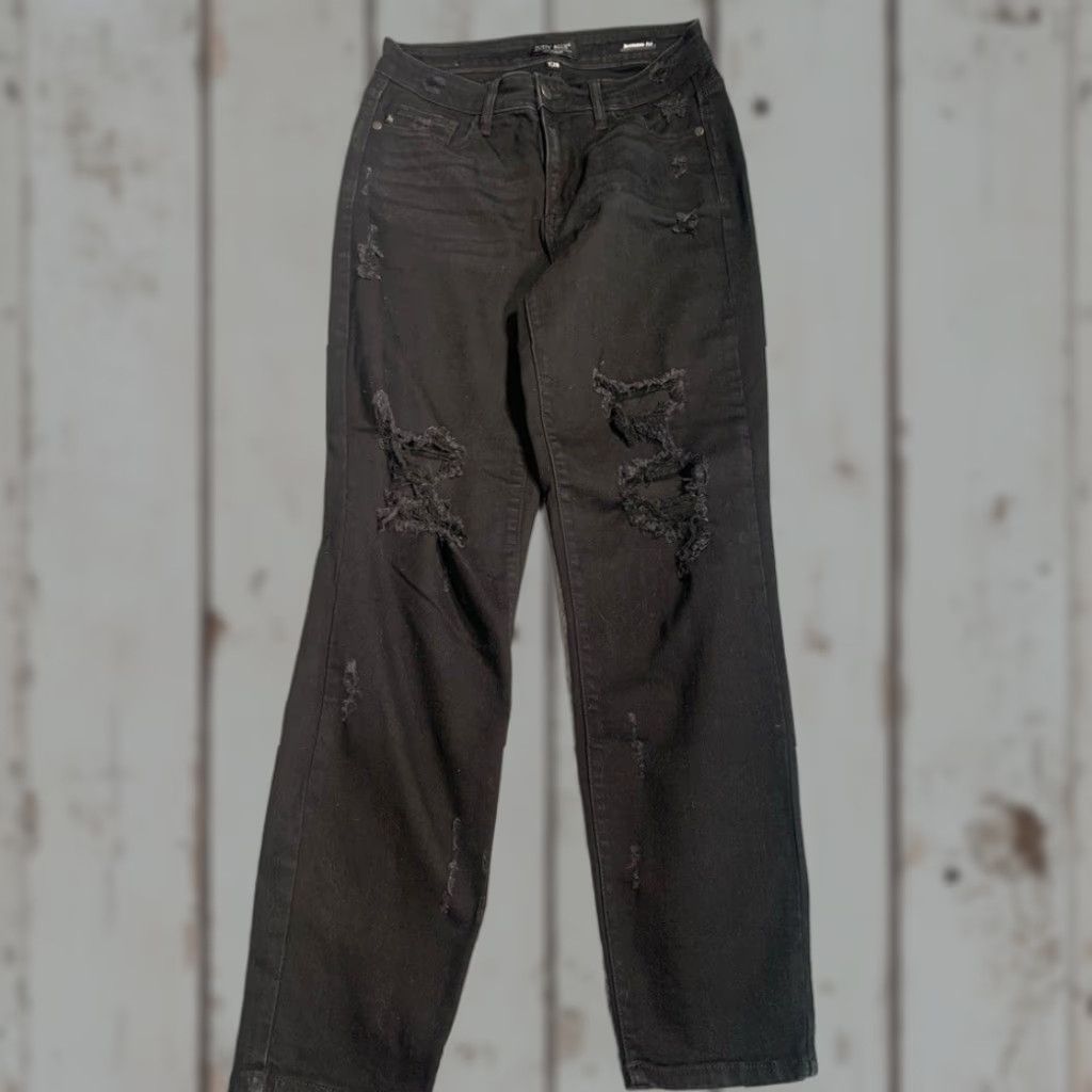 Vintage Judy Blue Boyfriend Fit Black Distressed Jeans Women 28 Black Jeans Women Boyfriend Style Regular Size 28 Distressed Black Judy Blue Property Size 28" / US 6 / IT 42 - 1 Thumbnail