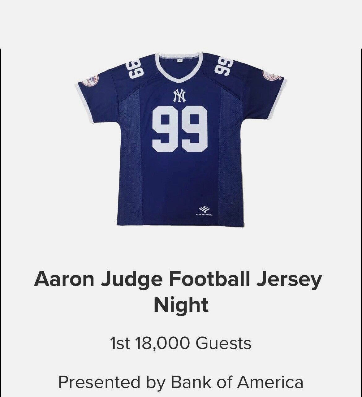 New York Yankees Aaron Judge Football Jersey Size US XL / EU 56 / 4 - 1 Thumbnail