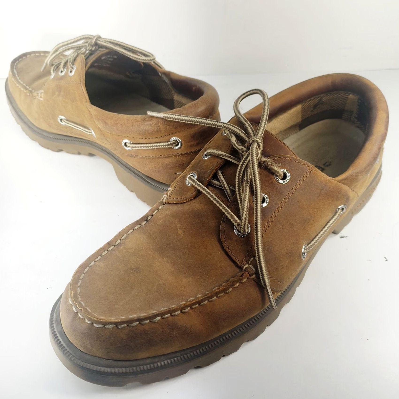 Sperry Sperry Top Sider Men's 9.5M Lugged Lace Shoe STS10086 Brown Leather Waterproof Boat Shoe Casual Size US M / EU 48-50 / 2 - 2 Thumbnail