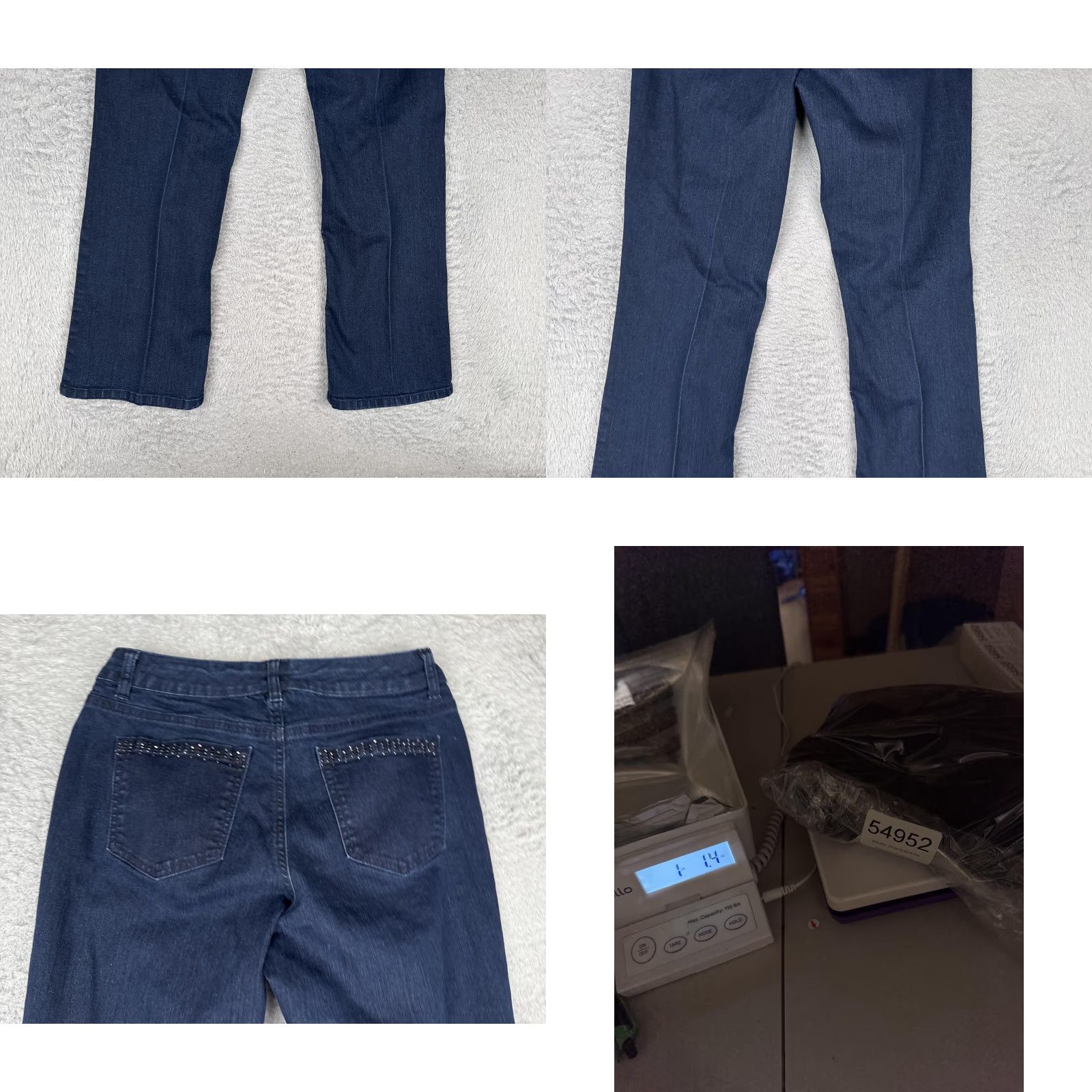 Laura Ashley VINTAGE? (No) Laura Ashley Jeans Womens 10P Petite Straight Denim 29x29 Blue Mid Rise Stretch Studded 5-Pocket Size 32" / US 10 / IT 46 - 10 Thumbnail