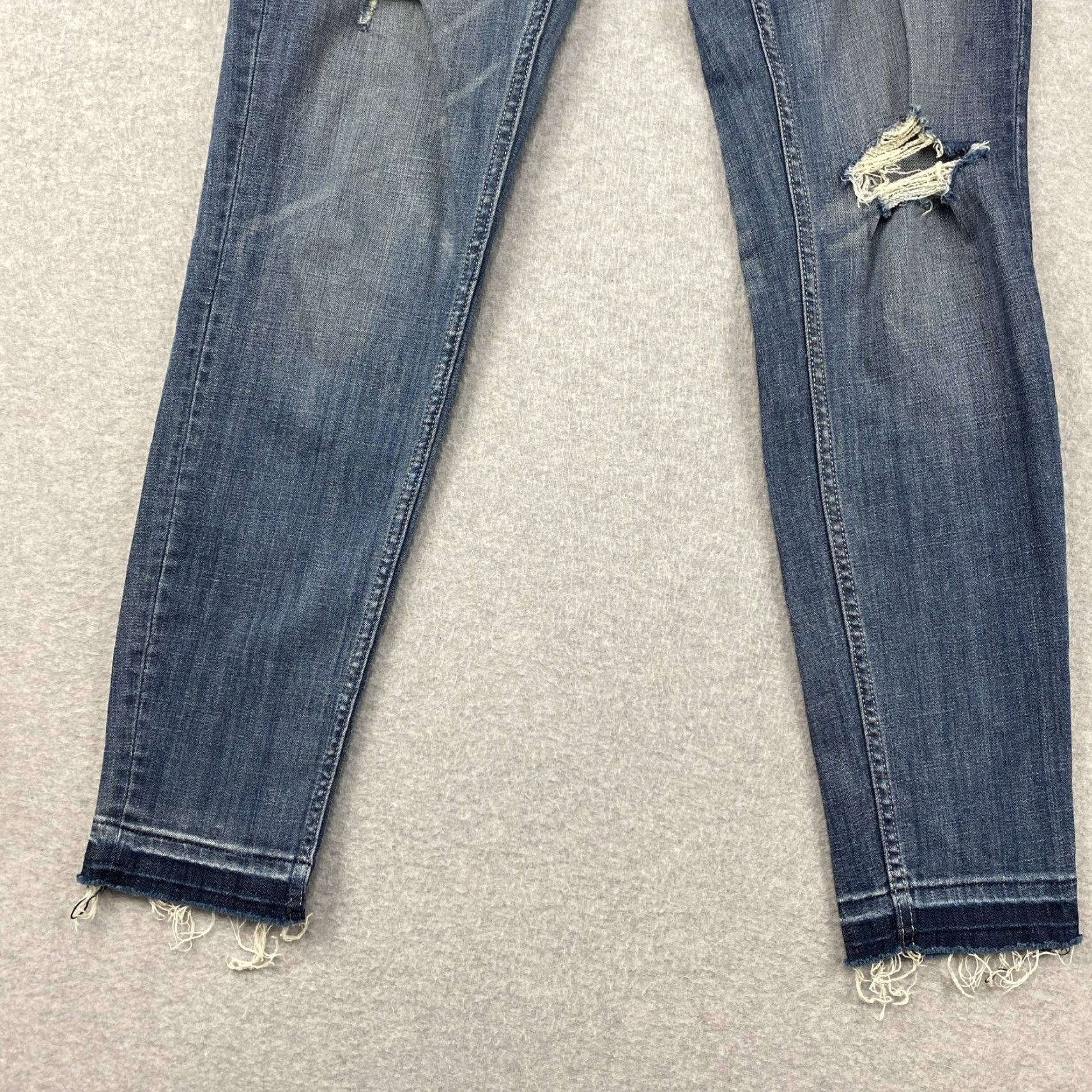Vintage VIGOSS The Chelsea Skinny Jeans Womens 35 x 30 Blue Distressed Stretch Denim Skinny Pants Regular Blue Womens Size 24" / US 00 / IT 34 - 3 Thumbnail