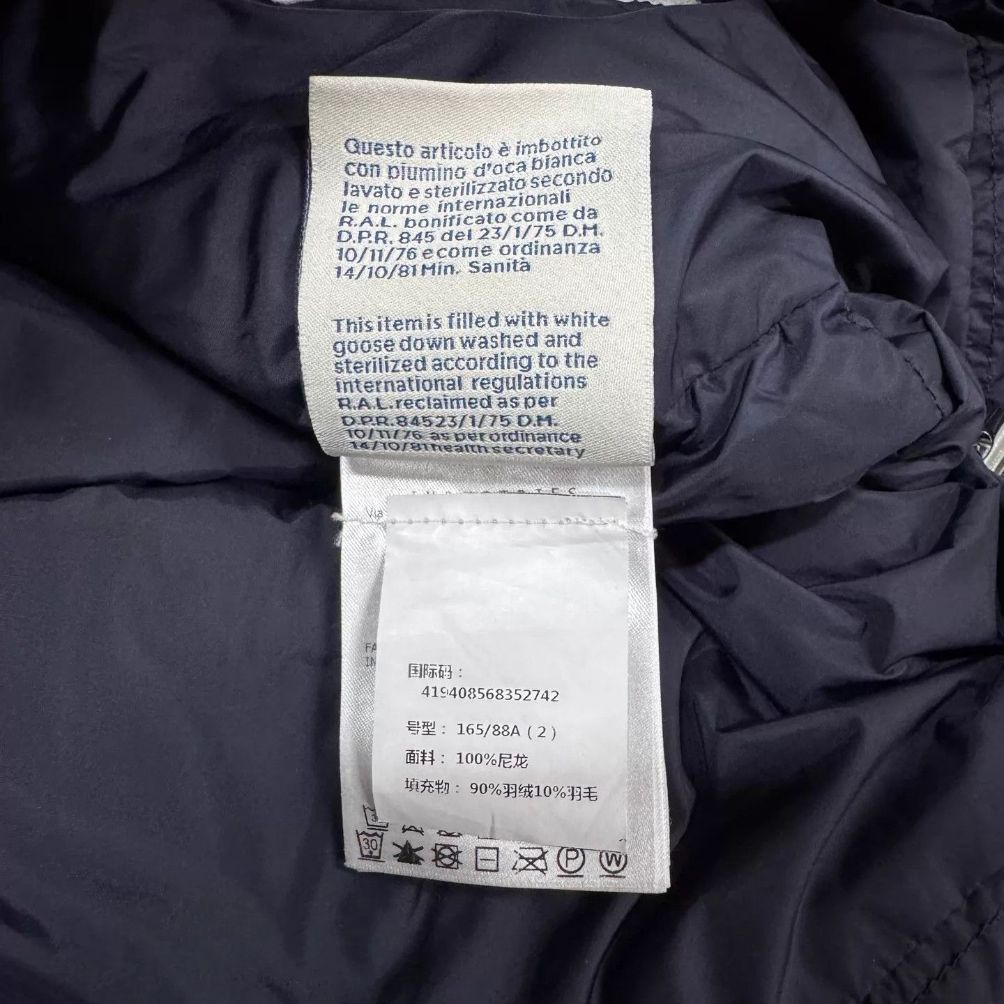 Moncler Moncler Navy Clear Panel Logo Stand Collar Puffer Size 2 Size US M / EU 48-50 / 2 - 8 Thumbnail