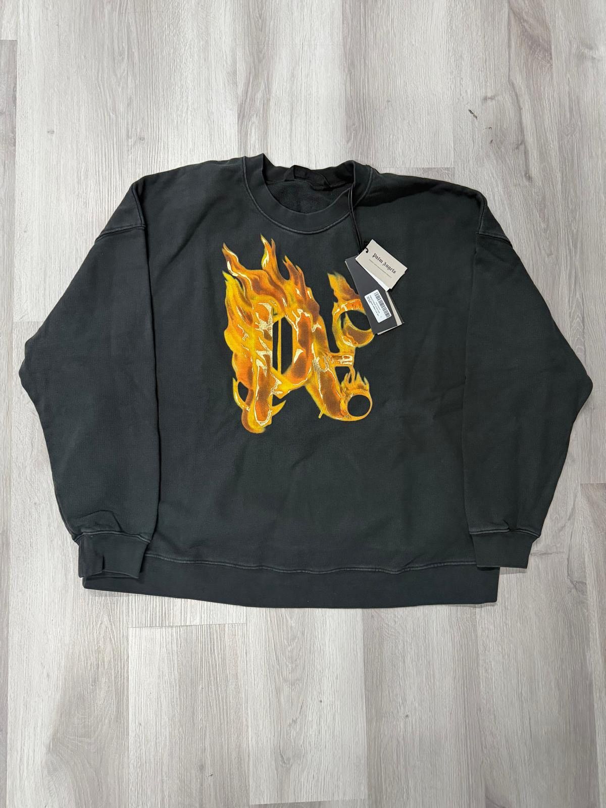 Palm Angels Palm Angels Burning Logo Crewneck Size US L / EU 52-54 / 3 - 1 Thumbnail