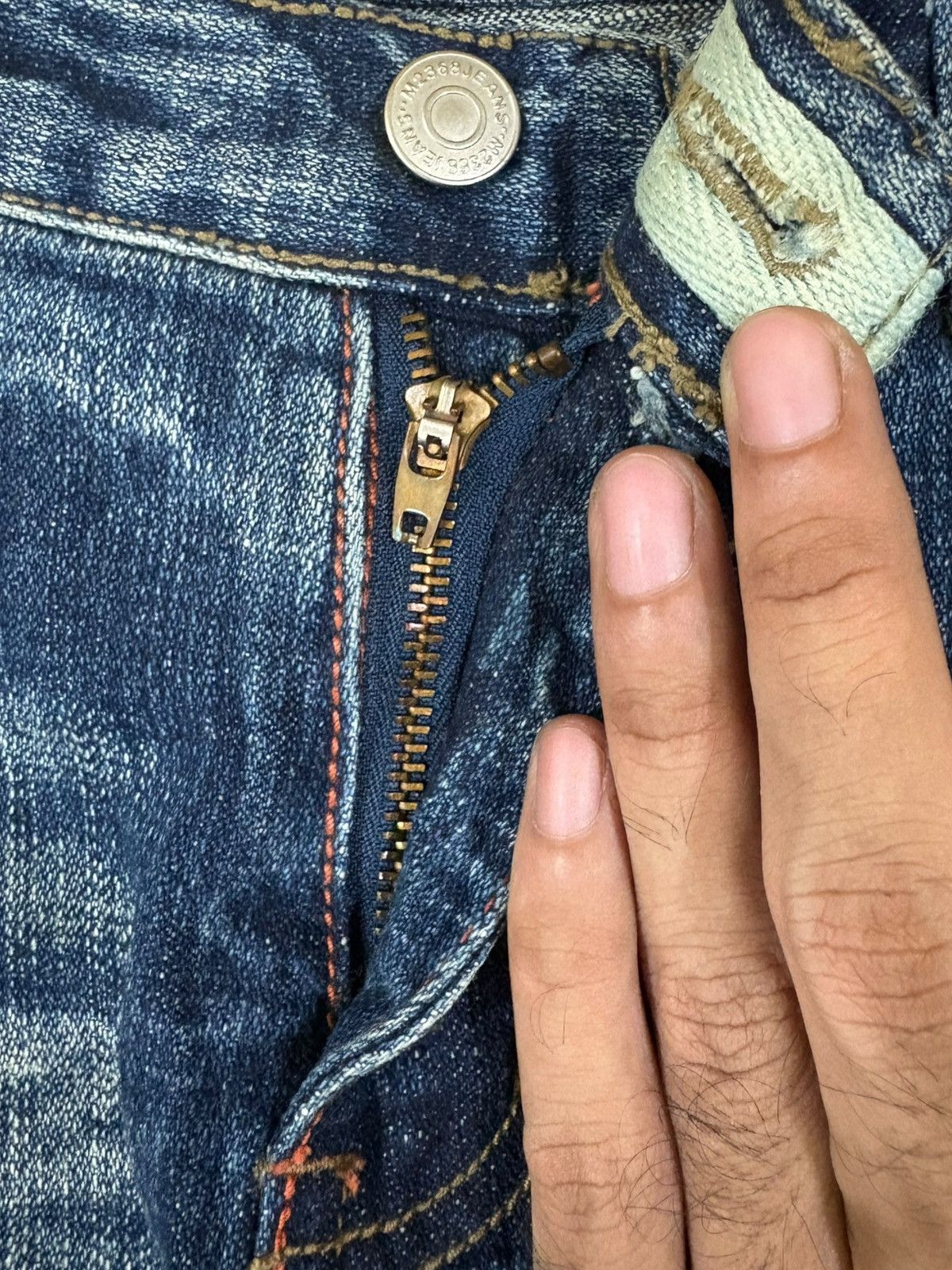 Japanese Brand Vintage Japanese Brand Crack Mud Wash Distressed Loose Jeans Size US 31 - 3 Thumbnail