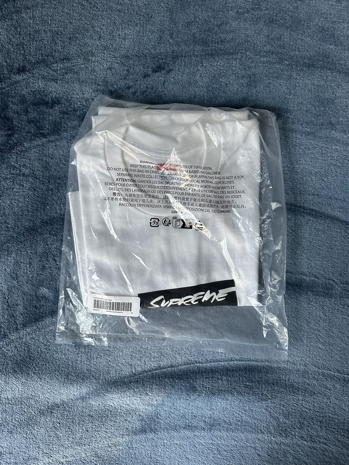 image of Supreme Futura Box Logo Tee in White, Men's (Size Medium)