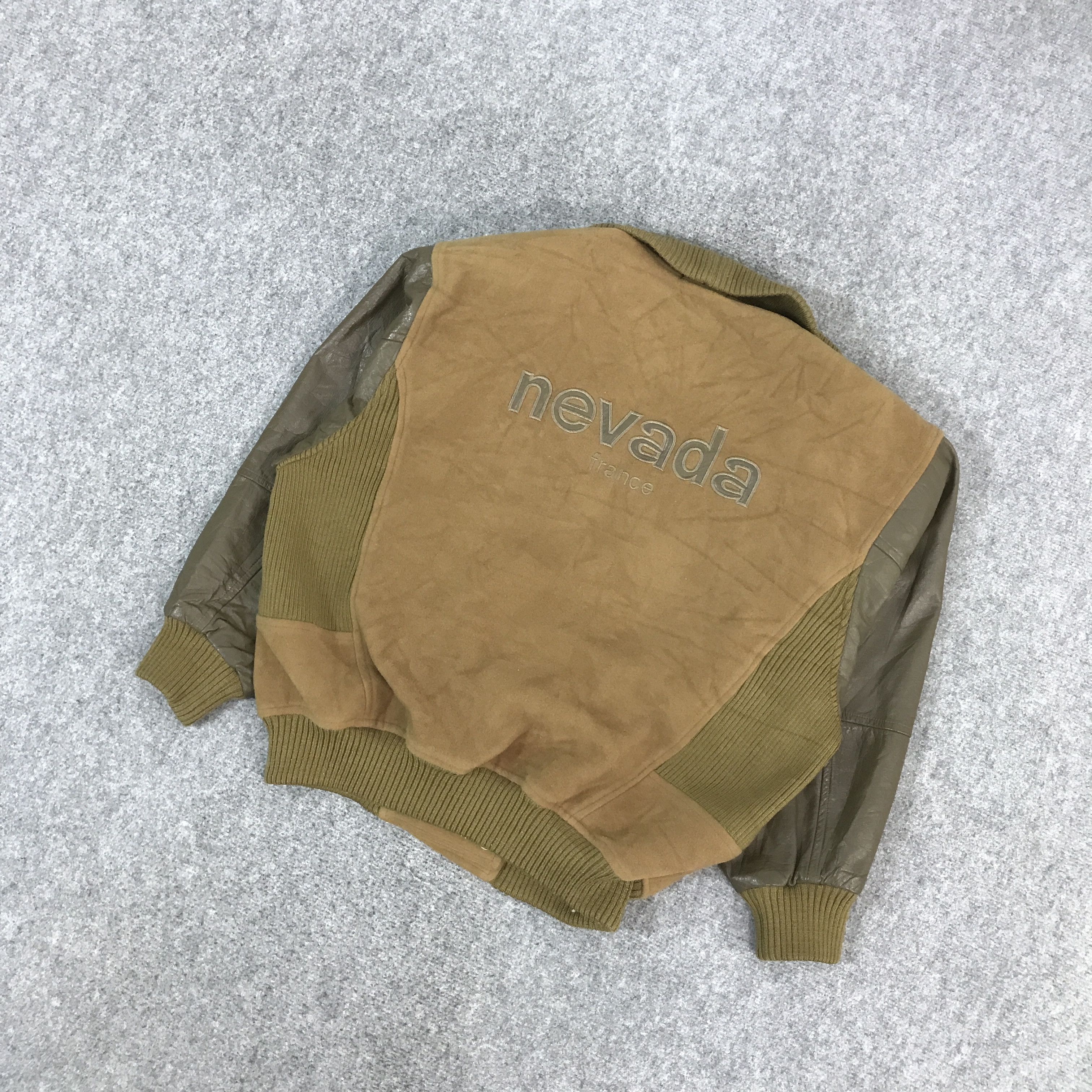Japanese Brand NEVADA KNITWEAR SLEEVE LEATHER JACKET Size US L / EU 52-54 / 3 - 6 Thumbnail