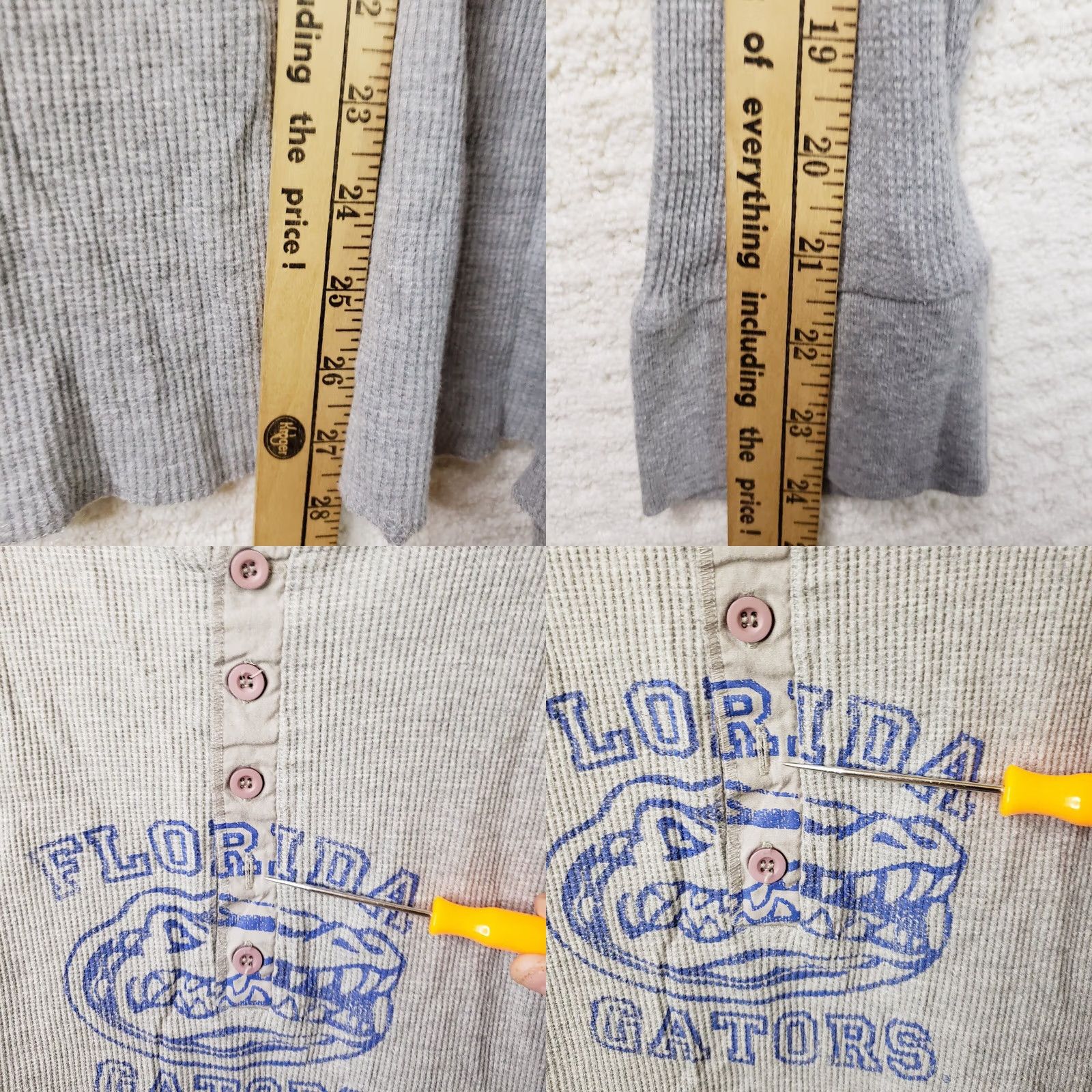 Izod Florida Gators Izod Collegiate Mens 2XL Gray Henley Shirt Waffle Knit Thermal Size US XXL / EU 58 / 5 - 9 Thumbnail