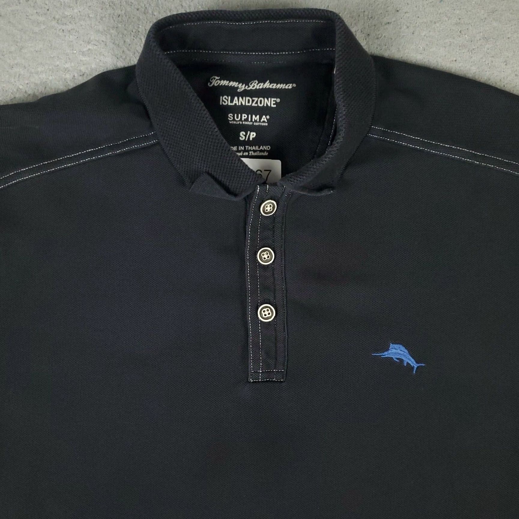 Tommy Bahama VINTAGE Tommy Bahama Polo Shirt Mens Small Black Marlin Casual Short Sleeve Polo Adult Small Black Logo Pockets Mens Size US S / EU 44-46 / 1 - 2 Thumbnail