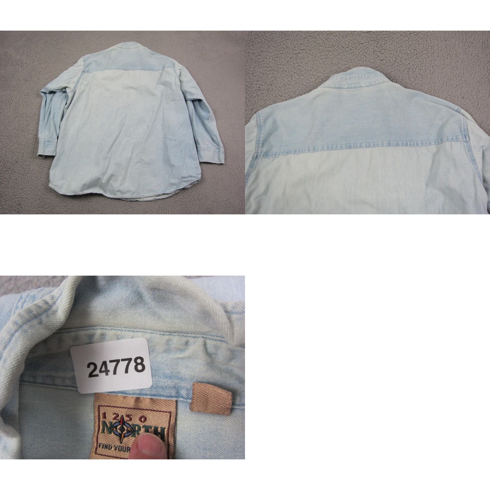 Denime VINTAGE Starz Shirt Mens XL Blue Denim Button-Up 90s Western TV Movie Collared Long Sleeve Shirt Men Size US XL / EU 56 / 4 - 9 Thumbnail