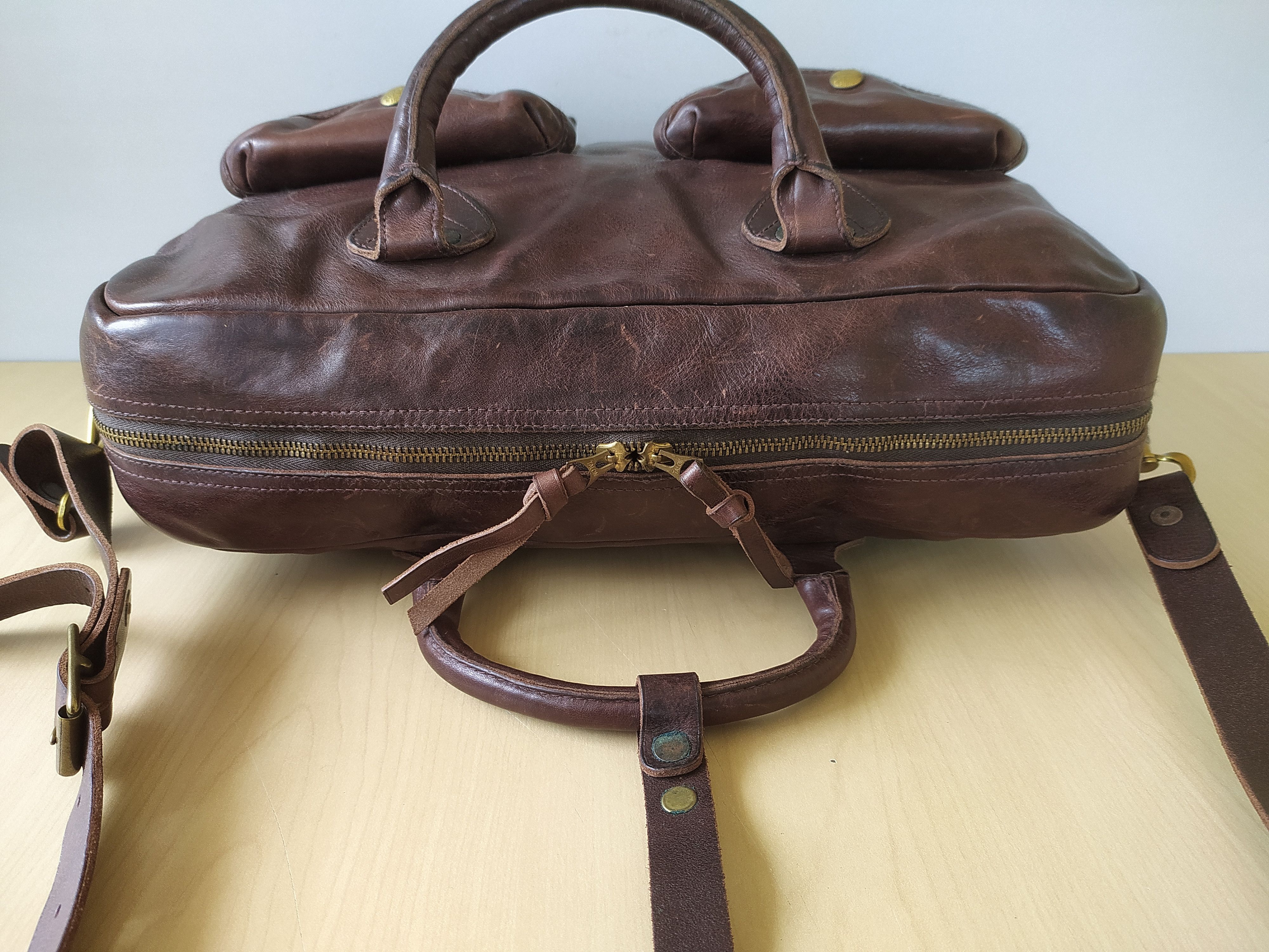 RRL Ralph Lauren RRL Men's Leather Briefcase Free Worldwide Shipping FTP/6006 Size ONE SIZE - 6 Thumbnail