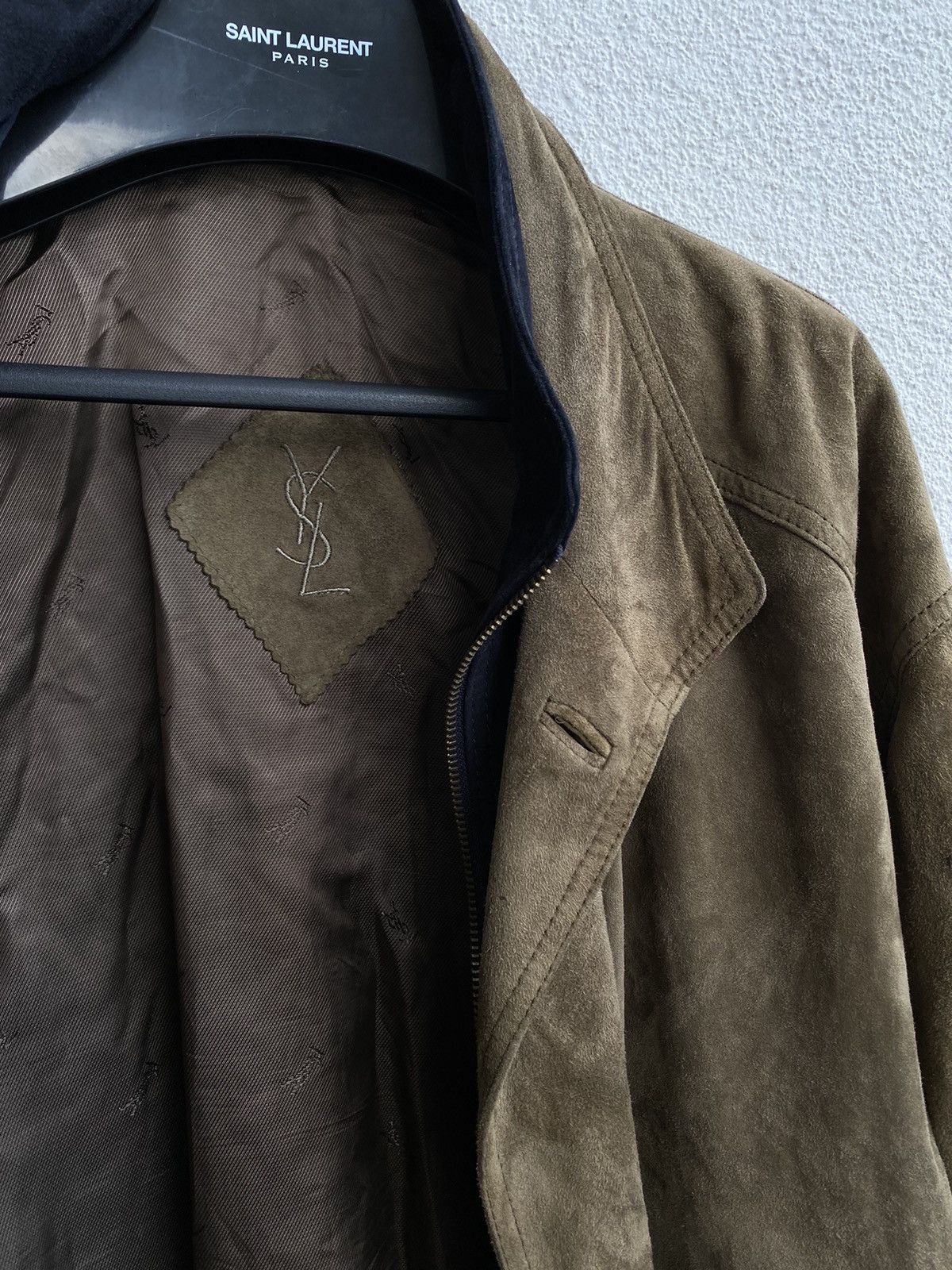 Yves Saint Laurent 90’s Suede YSL Leather Jacket Soft Beige/Brown Size US L / EU 52-54 / 3 - 13 Thumbnail