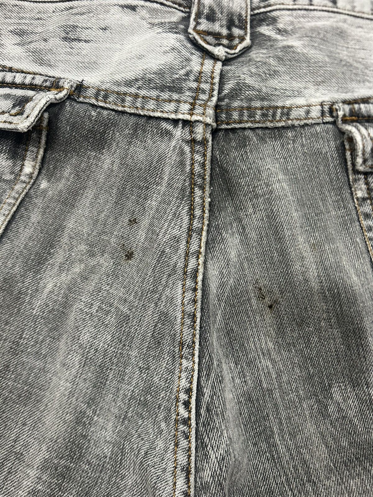 If Six Was Nine Vintage Japanese Mudwash Trashed Printed Faded Flared Jeans Size US 33 - 12 Thumbnail