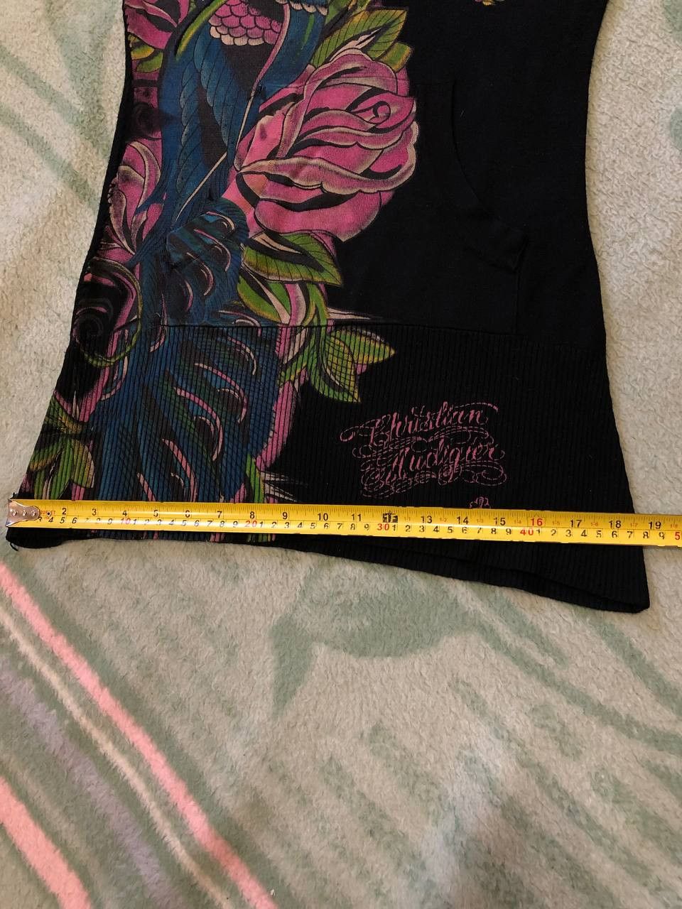 Christian Audigier CHRISTIAN AUDIGIER Sweater Hoodie Bell Sleeve Black Graphic Size L / US 10 / IT 46 - 14 Thumbnail