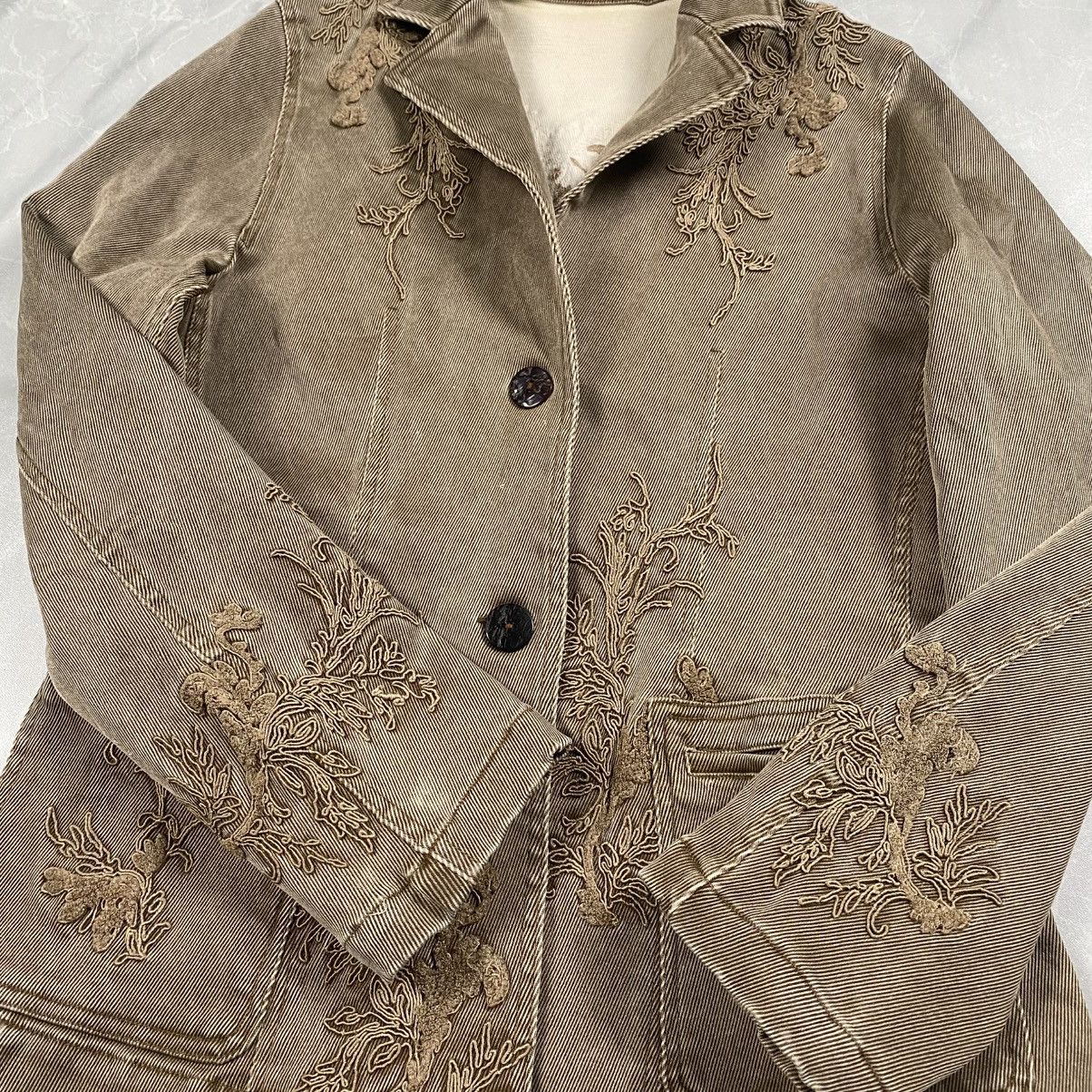 Japanese Brand Vintage Monchez Embroidery Floral Goth Blazer Jacket Size S / US 4 / IT 40 - 4 Thumbnail