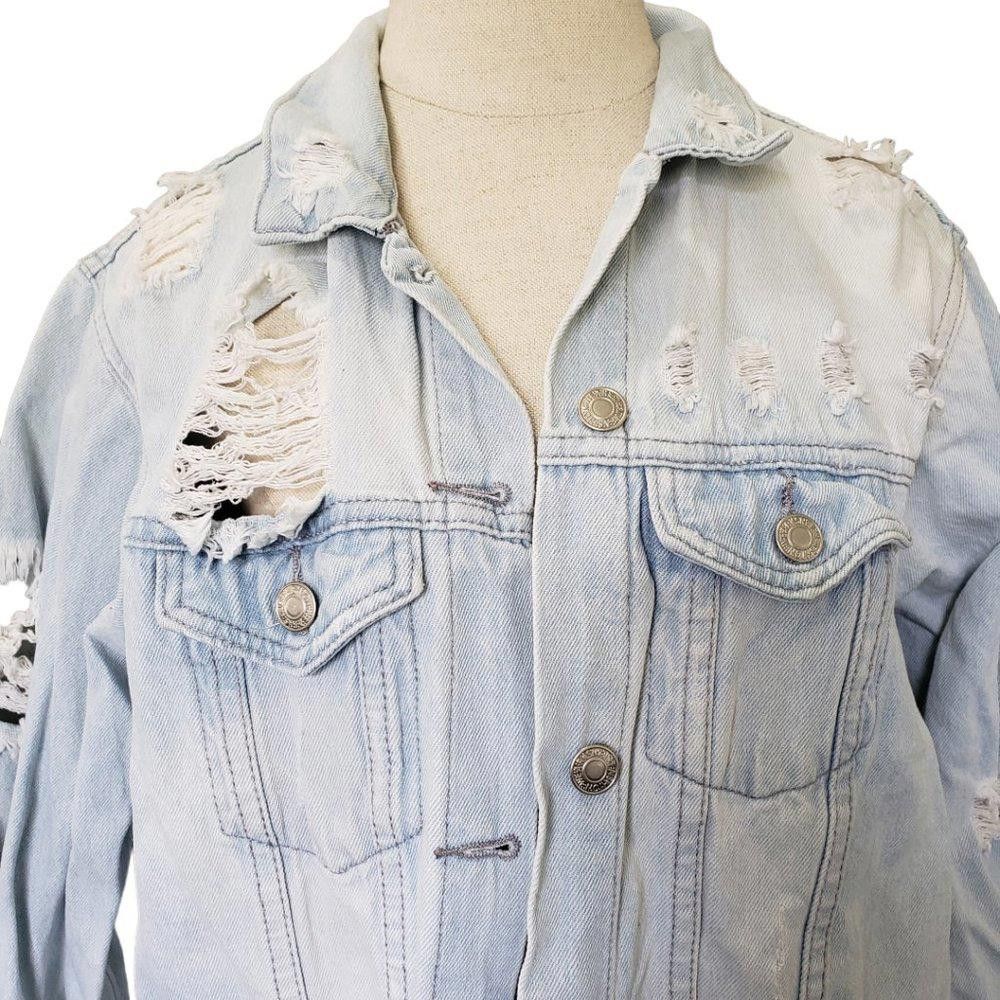 Designer CT339 Hot & Delicious Distressed Denim Ladies Jacket L Size L / US 10 / IT 46 - 2 Thumbnail