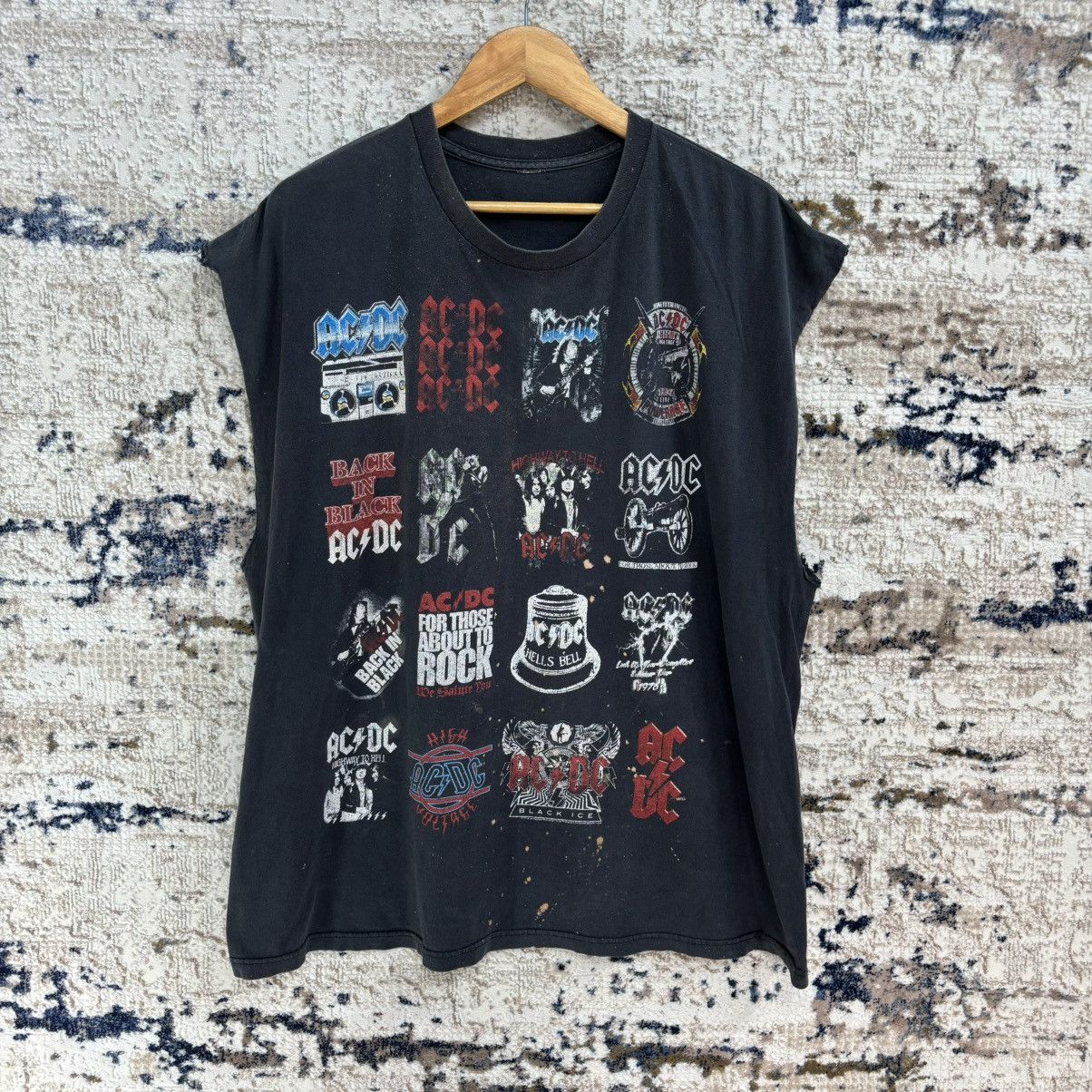 AC/DC × Band Tees × Vintage Vintage AC/DC Band Overprint All Logo Album Sleeveless Tee Size US XL / EU 56 / 4 - 1 Thumbnail