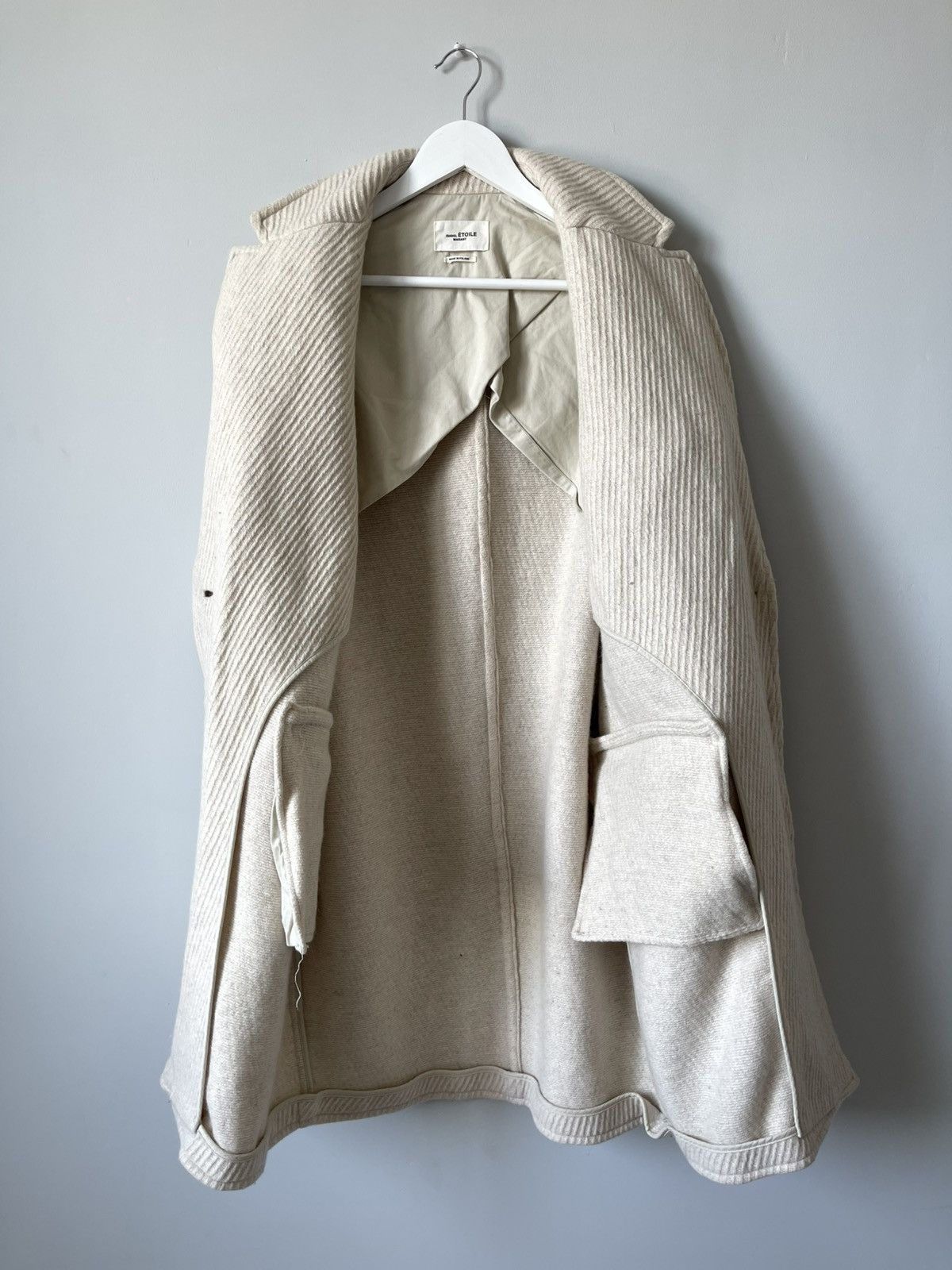 Isabel Marant Etoile Isabel Marant Etoile Gimi Wool Blend Tweed Cocoon Coat Size L / US 10 / IT 46 - 7 Thumbnail
