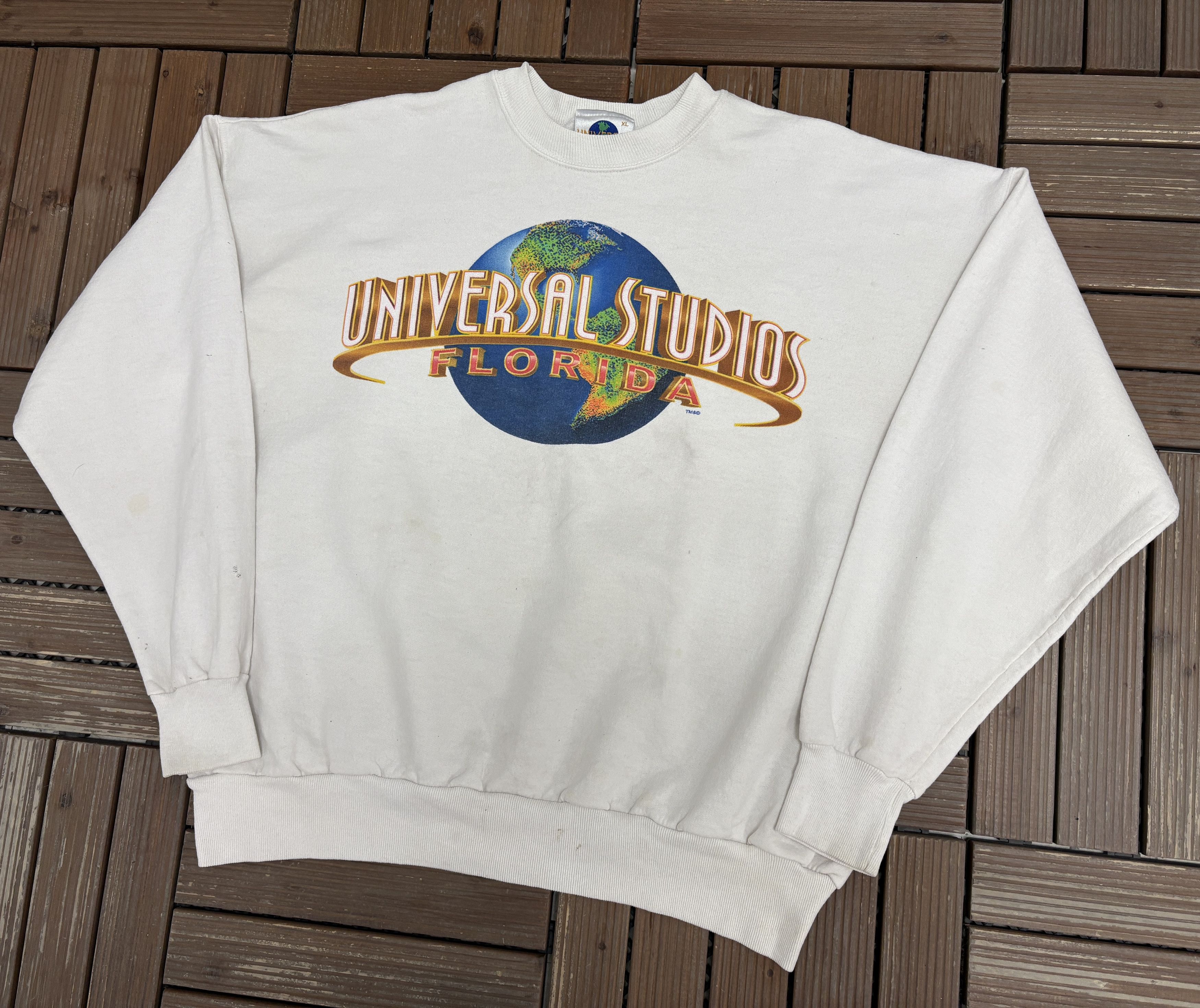 Vintage Universal Studios Florida Vintage White Crewneck Sweater Size US L / EU 52-54 / 3 - 3 Thumbnail